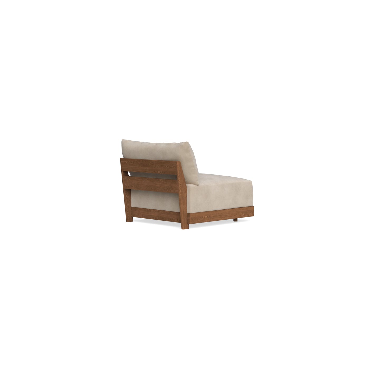 Modular Bondi Espresso Armless Chair in Oyster | Memory Foam Blend