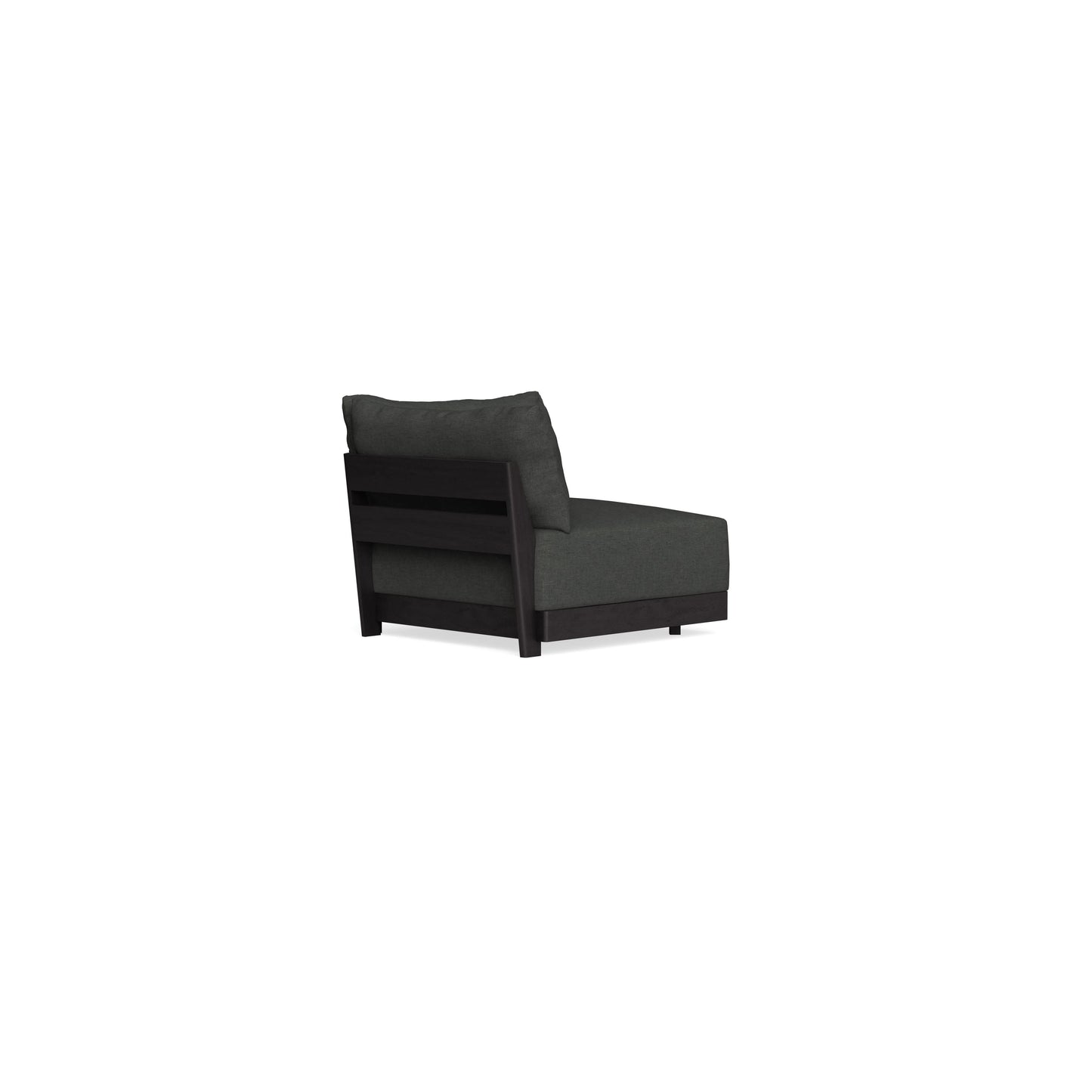 Modular Bondi Black Corner Chair in Raven Gray | Memory Foam Blend