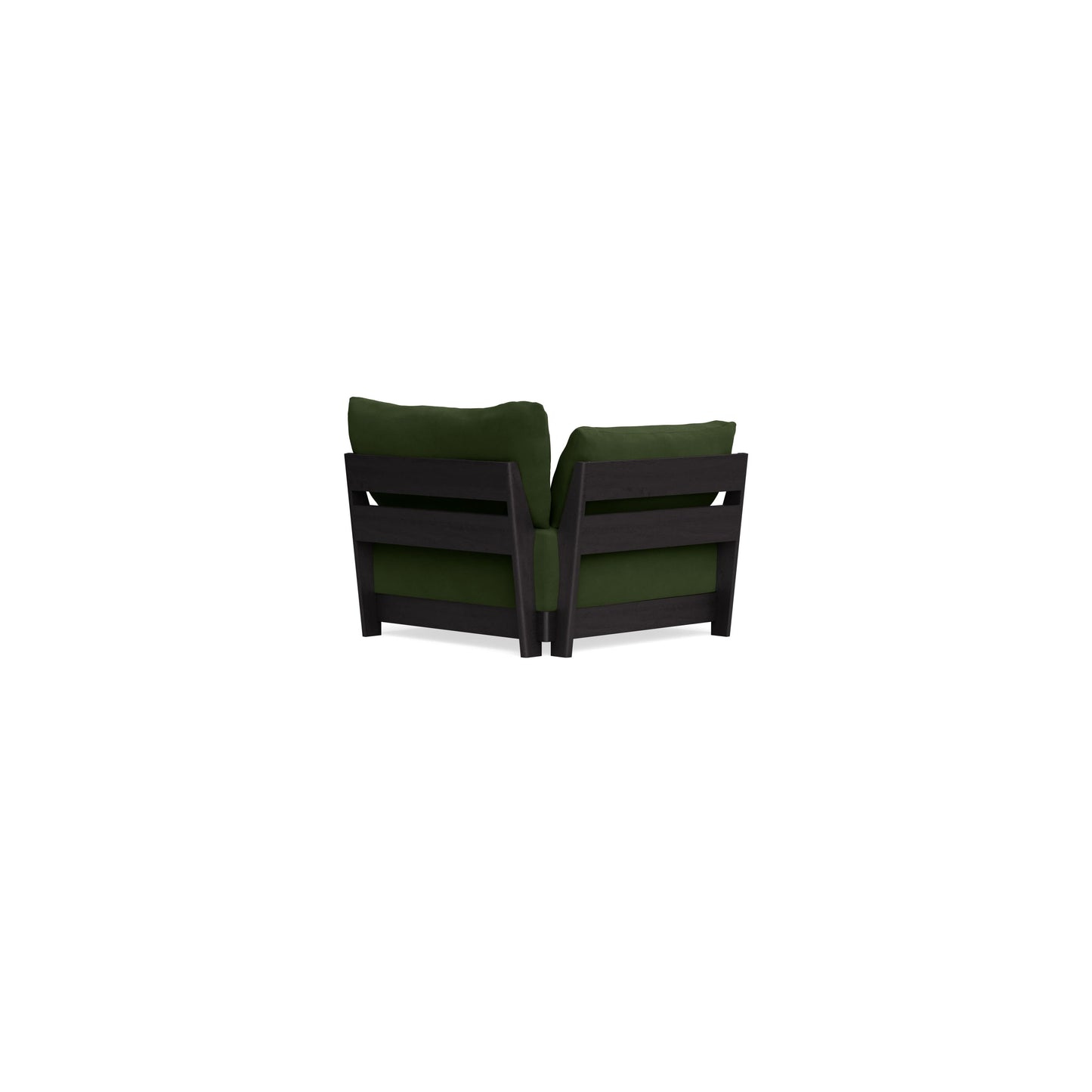 Modular Bondi Black End Chair in Tuscan Green | Memory Foam Blend