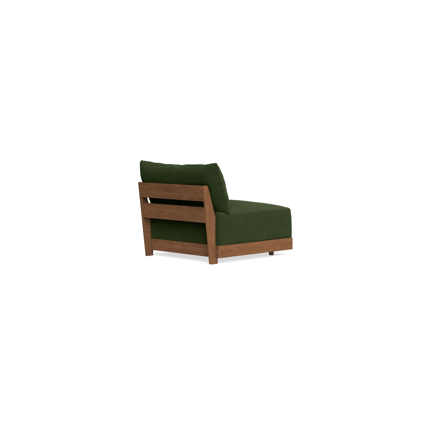 Modular Bondi Espresso Armless Chair in Tuscan Green | Memory Foam Blend