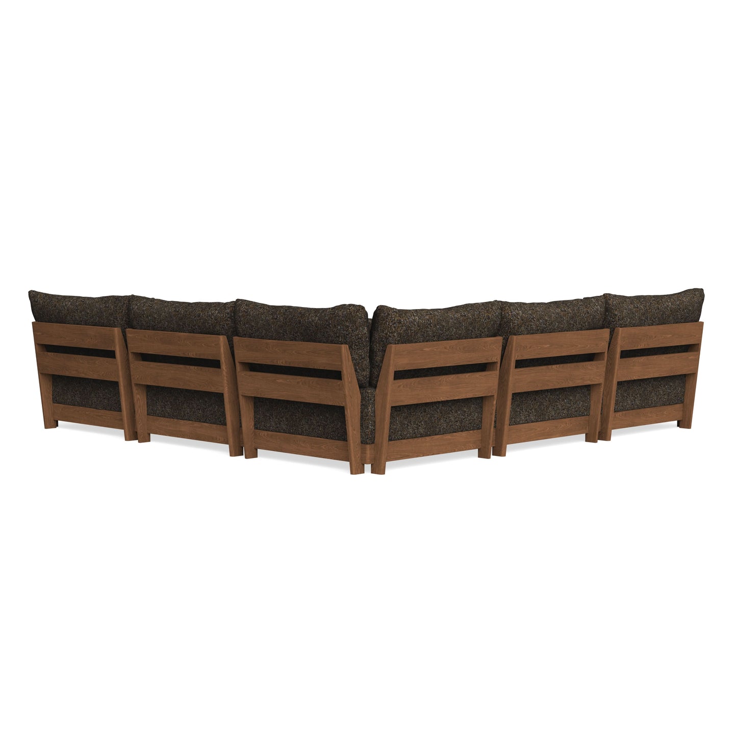 Modular Bondi Espresso 5-Seater Corner Sectional + Ottoman in Phantom | Classic Blend