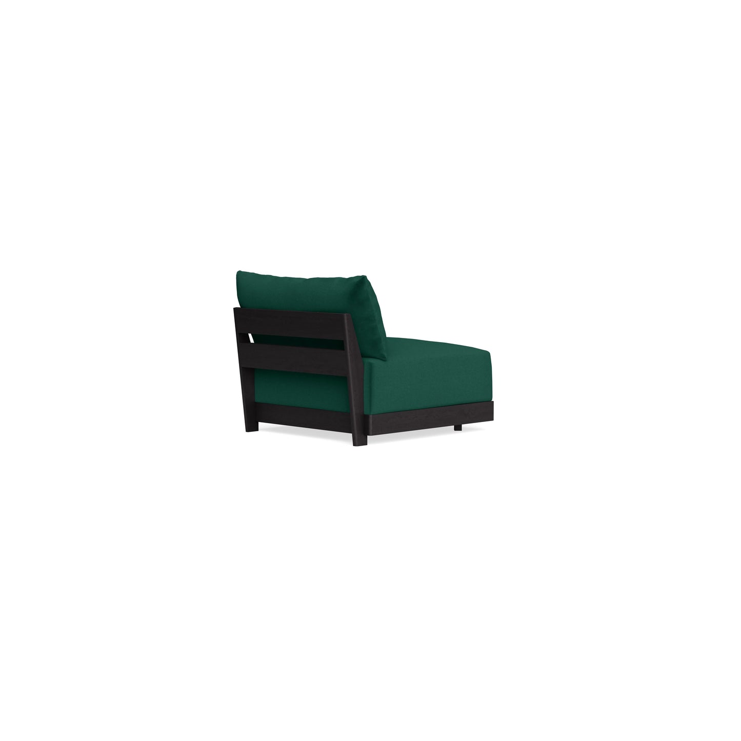 Modular Bondi Black Armless Chair in Evergreen | Memory Foam Blend