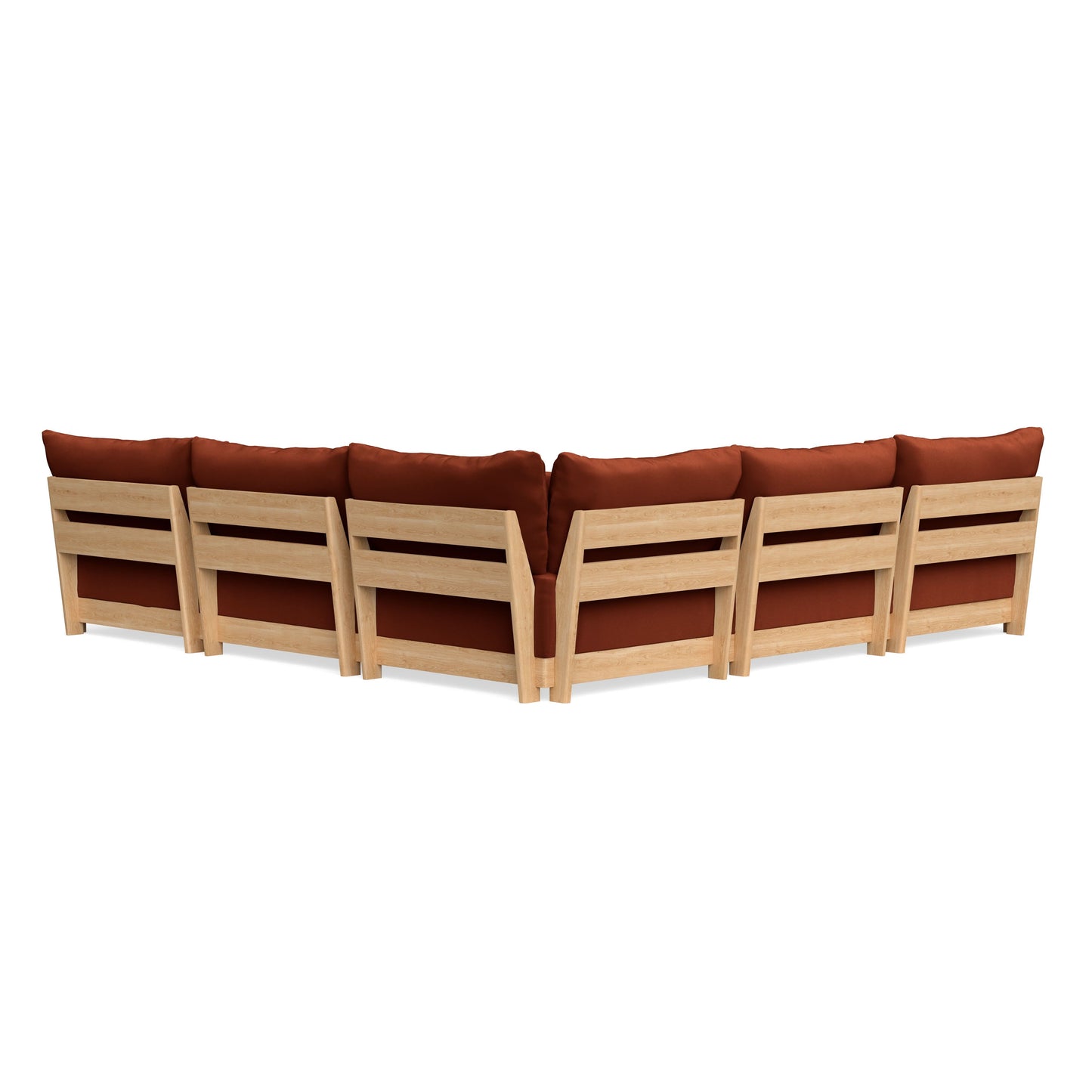 Slipcover Only - Modular Bondi 5-Seater Corner Sectional + Ottoman in Rust
