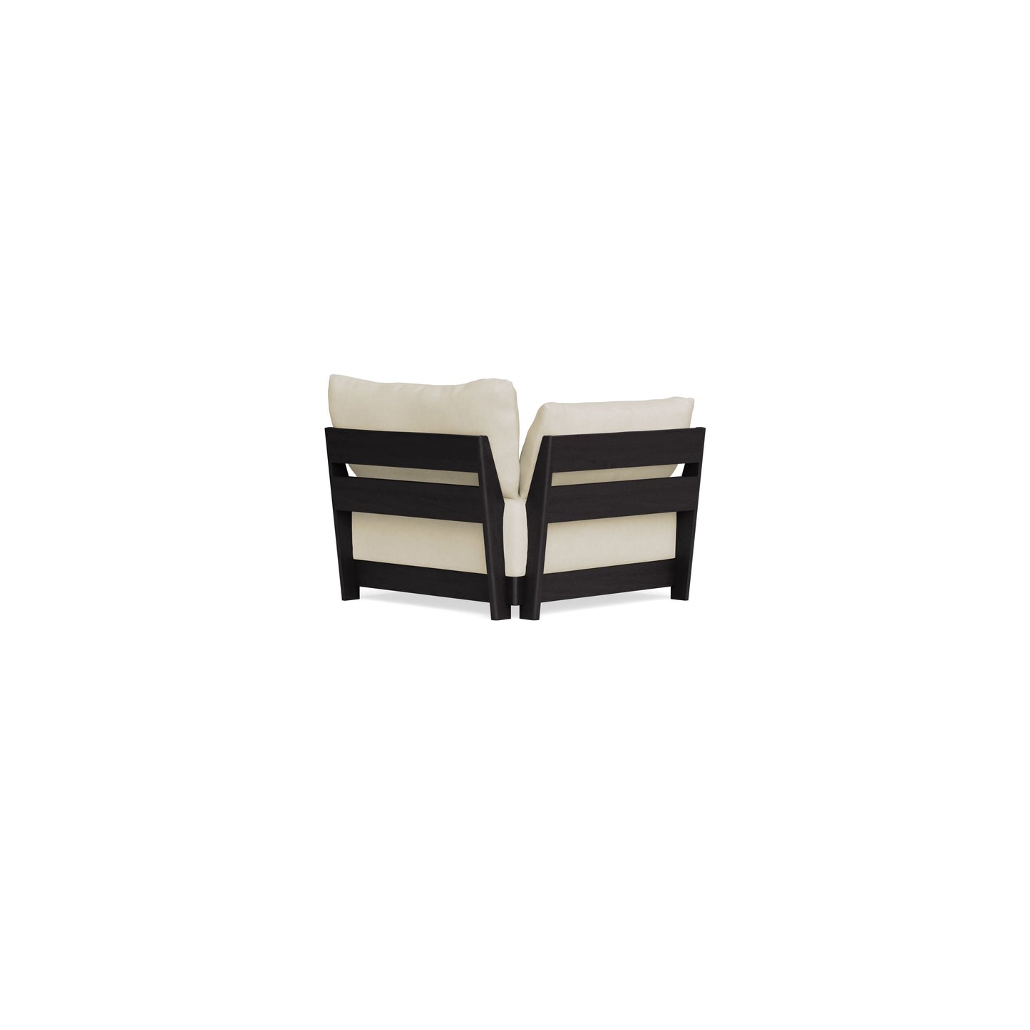 Modular Bondi Black End Chair in Mascarpone | Memory Foam Blend