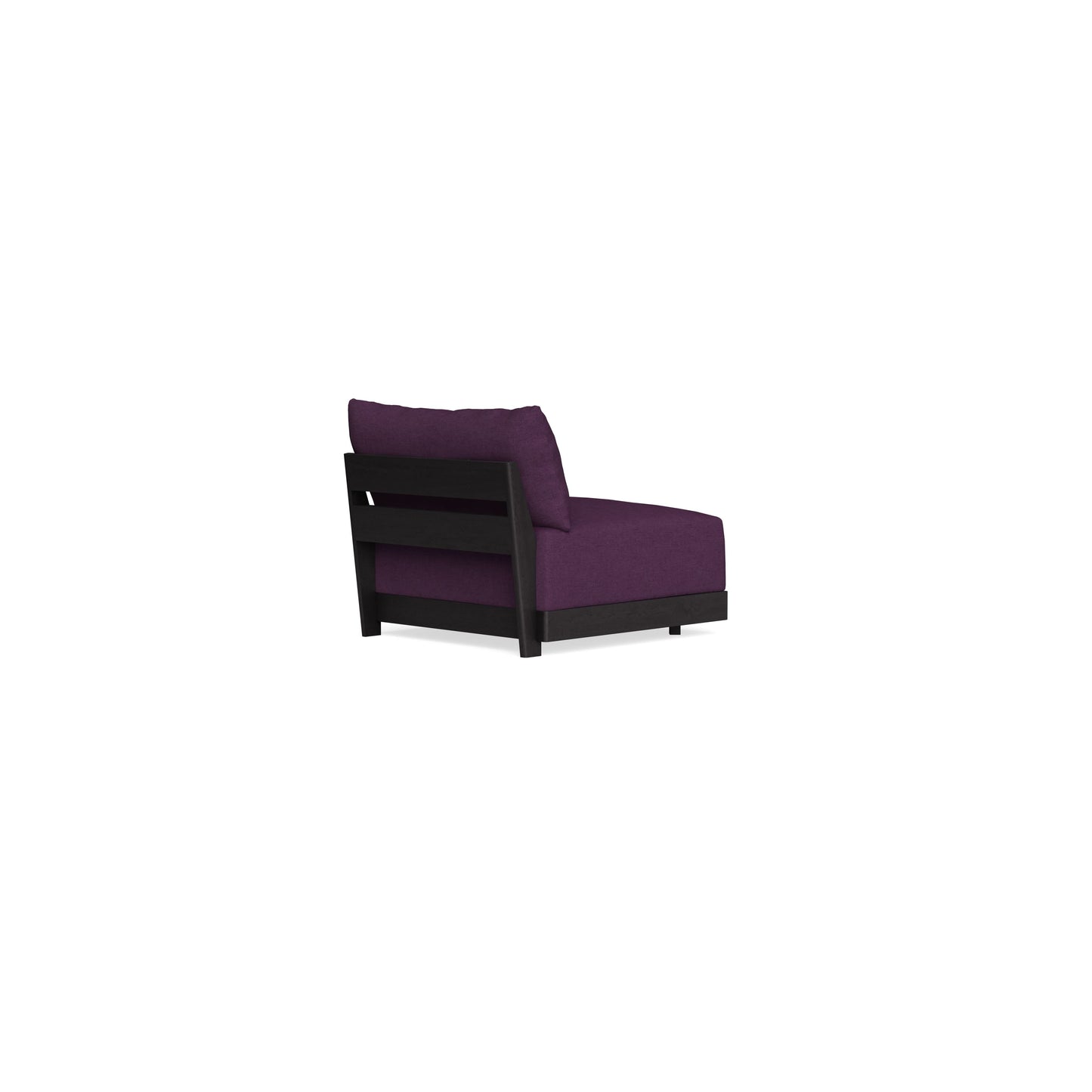 Modular Bondi Black Armless Chair in Aubergine | Memory Foam Blend