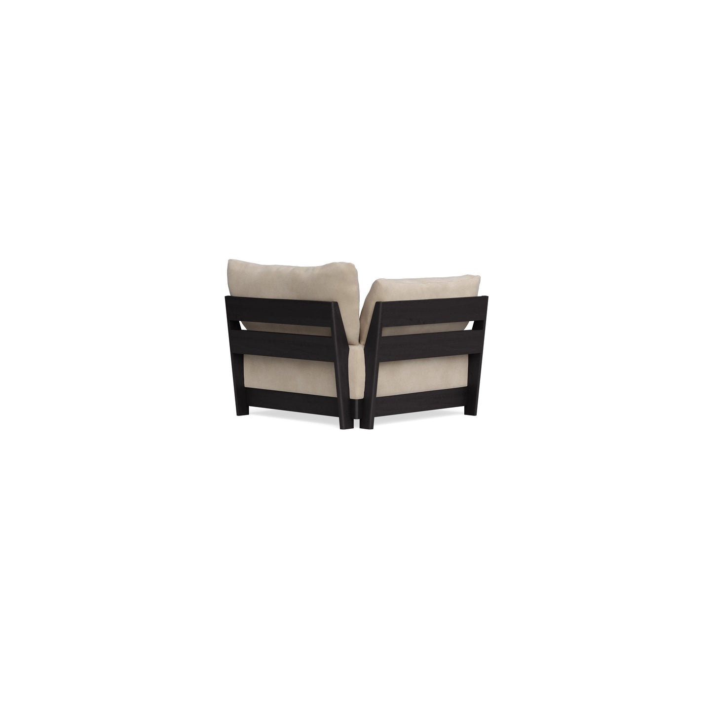 Modular Bondi Black End Chair in Oyster | Memory Foam Blend