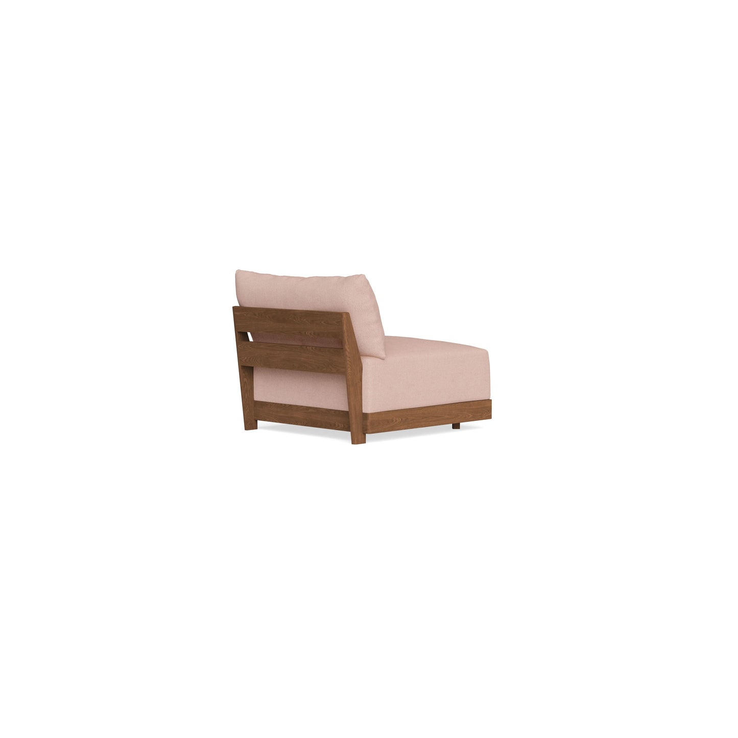 Modular Bondi Espresso Armless Chair in Rose Quartz | Memory Foam Blend