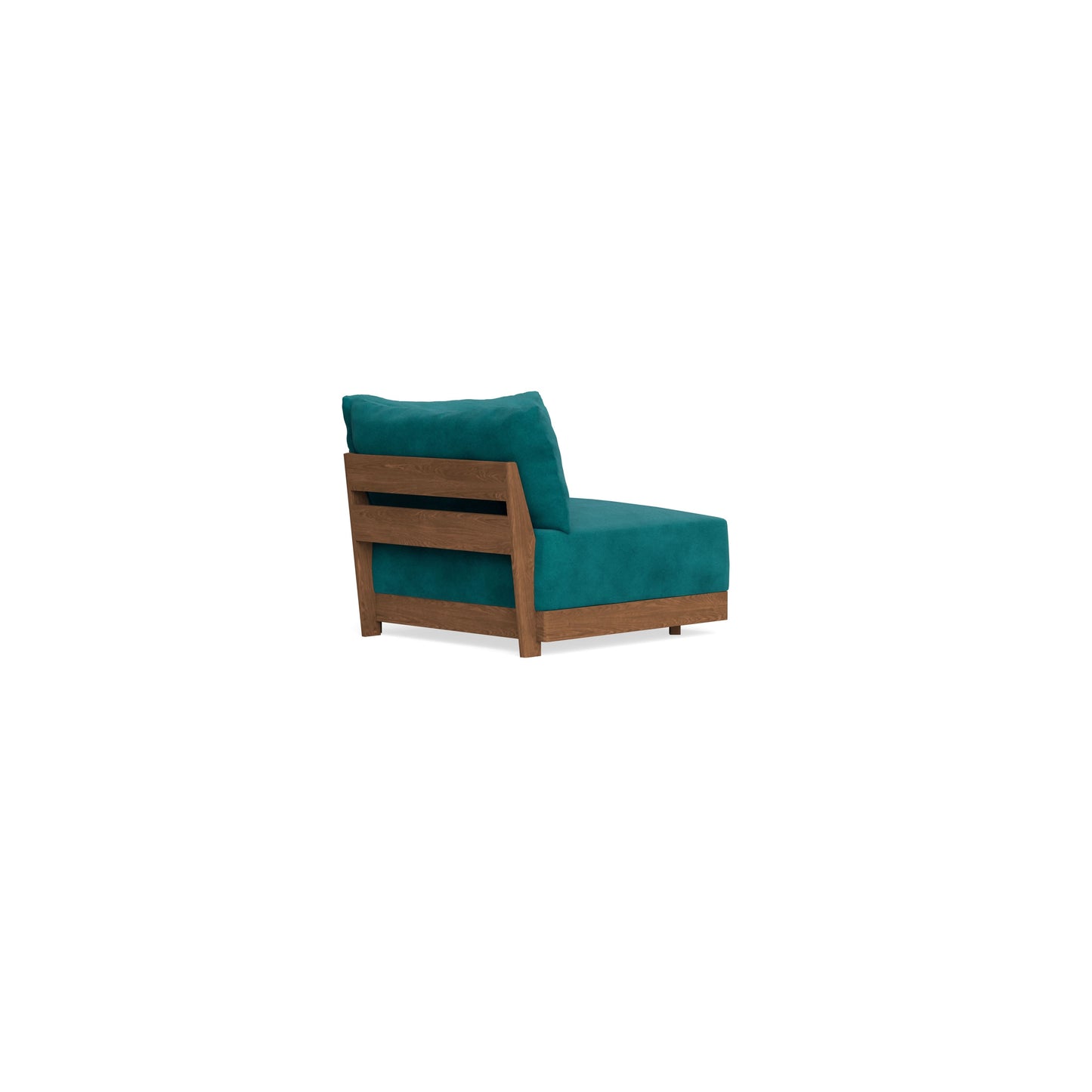 Modular Bondi Espresso Corner Chair in Peacock | Memory Foam Blend