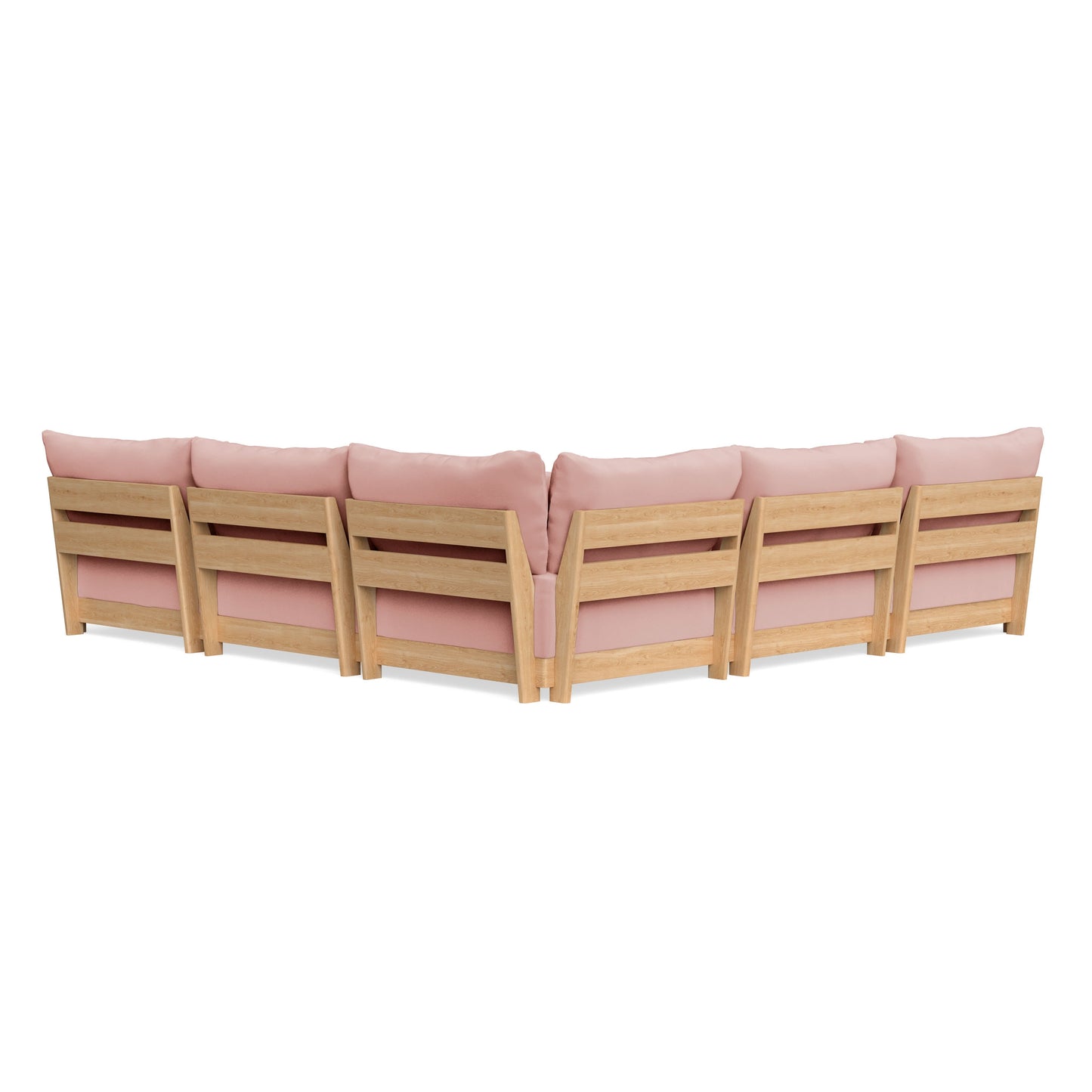 Slipcover Only - Modular Bondi 5-Seater Corner Sectional + Ottoman in Powder Pink