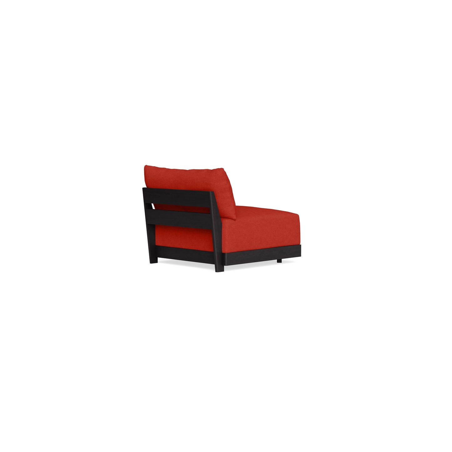 Modular Bondi Black Armless Chair in Cayenne | Memory Foam Blend
