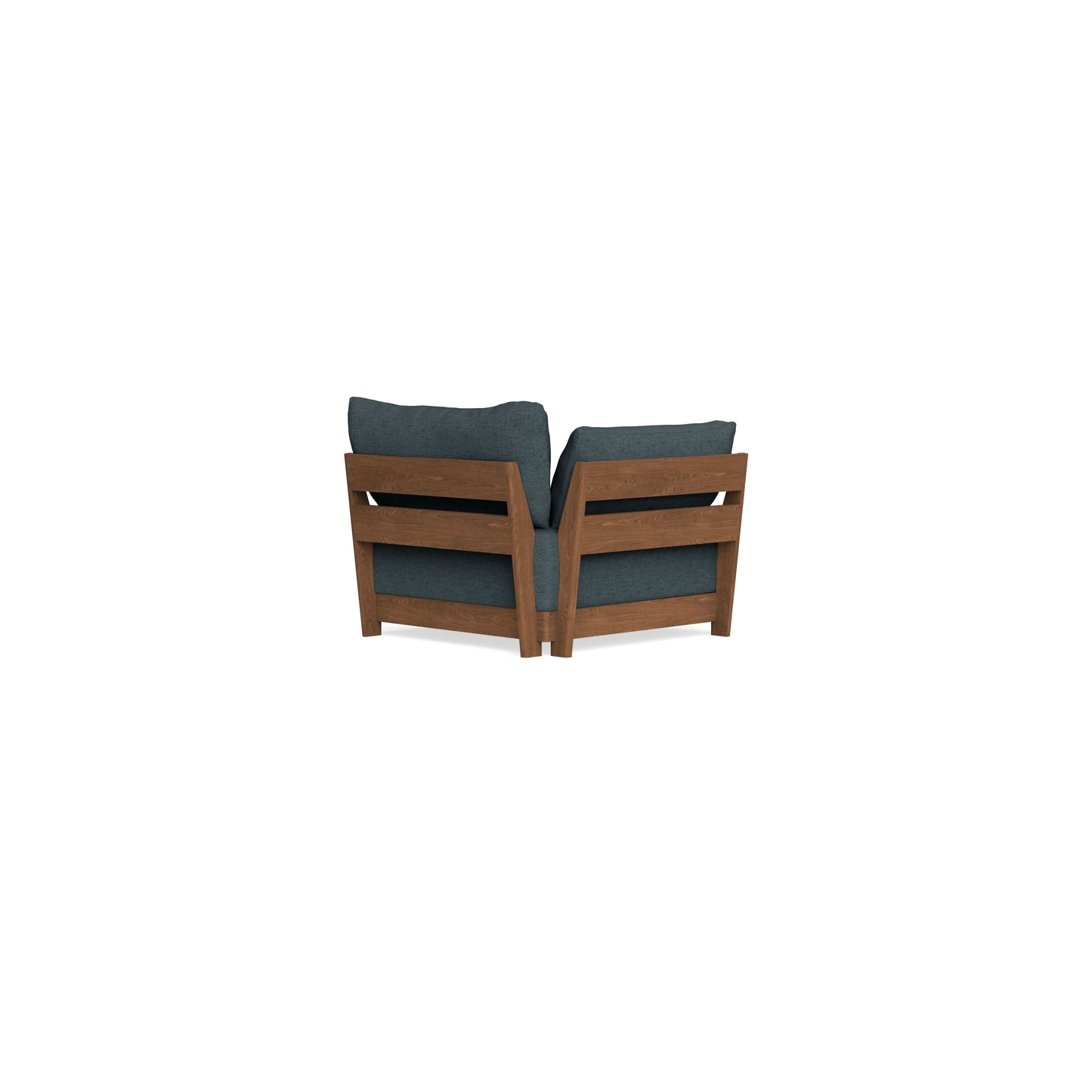 Modular Bondi Espresso End Chair in Ocean Gray | Memory Foam Blend