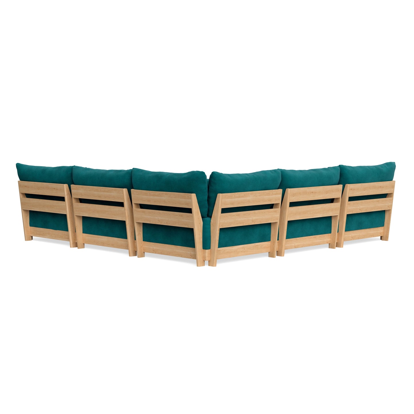 Slipcover Only - Modular Bondi 5-Seater Corner Sectional + Ottoman in Peacock