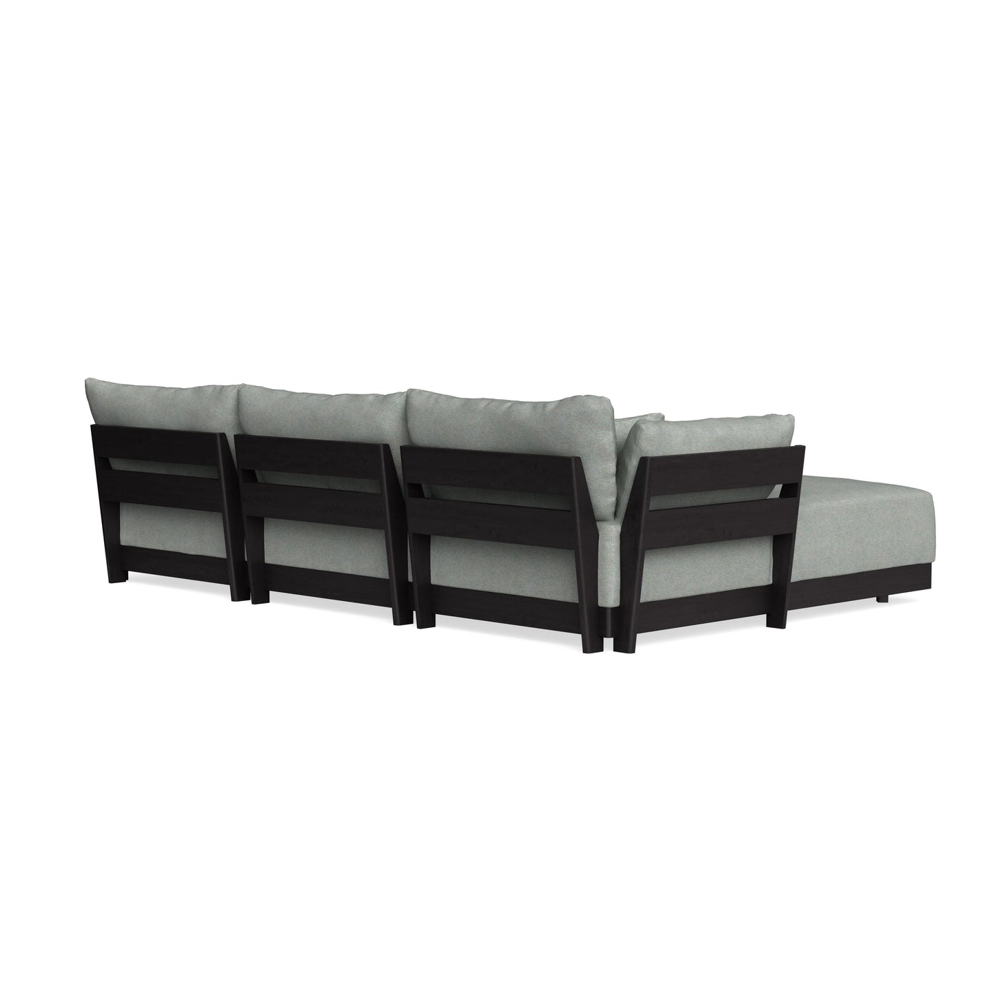 Modular Bondi Black 3-Seater Daybed Sofa Sectional in Spa | Memory Foam Blend