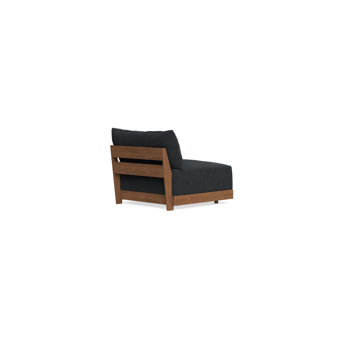 Modular Bondi Espresso Armless Chair in Coal | Memory Foam Blend