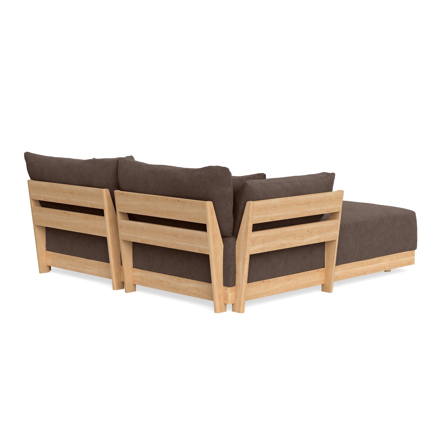 Modular Bondi Latte 2-Seater Sectional in Chocolate | Memory Foam Blend
