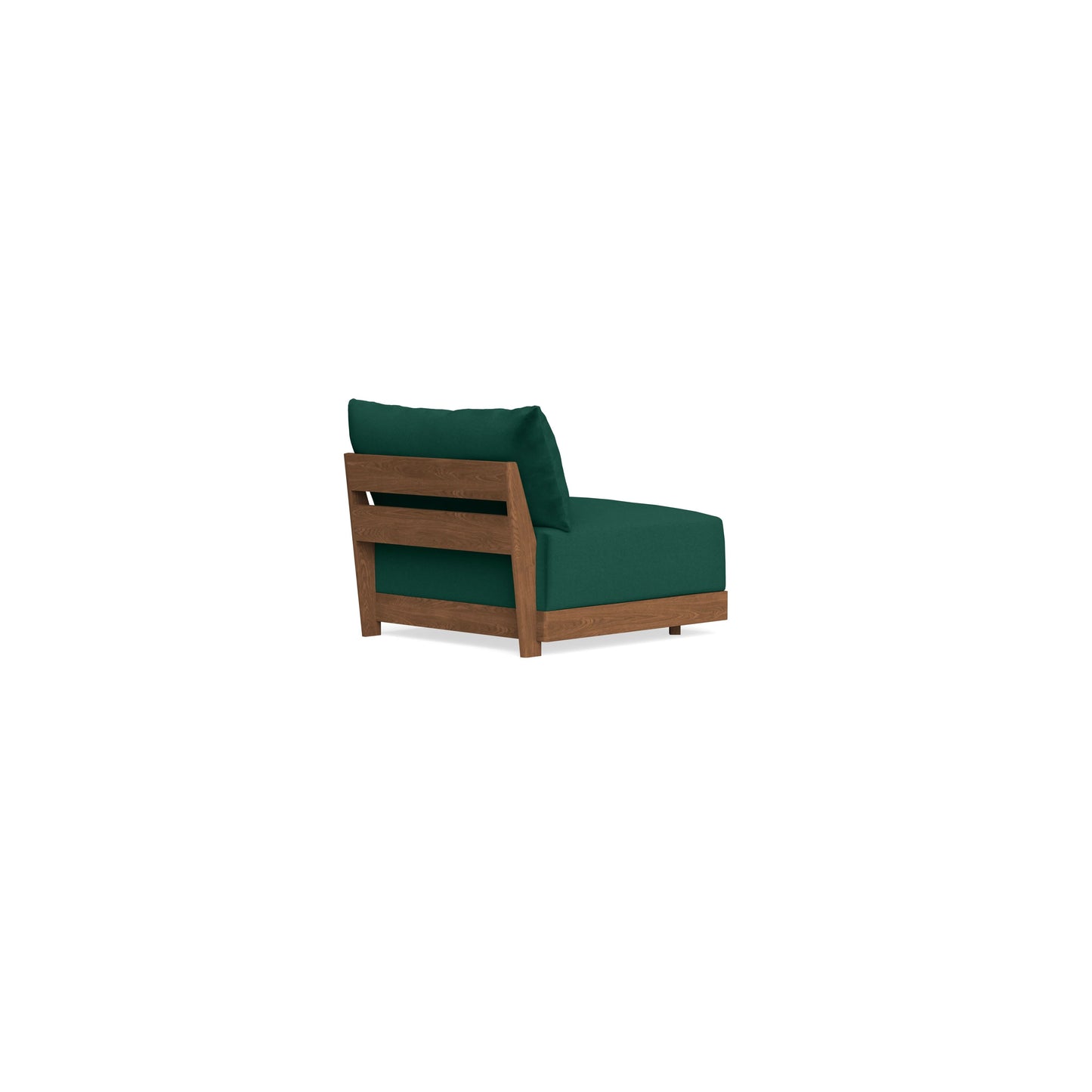 Modular Bondi Espresso Armless Chair in Evergreen | Memory Foam Blend