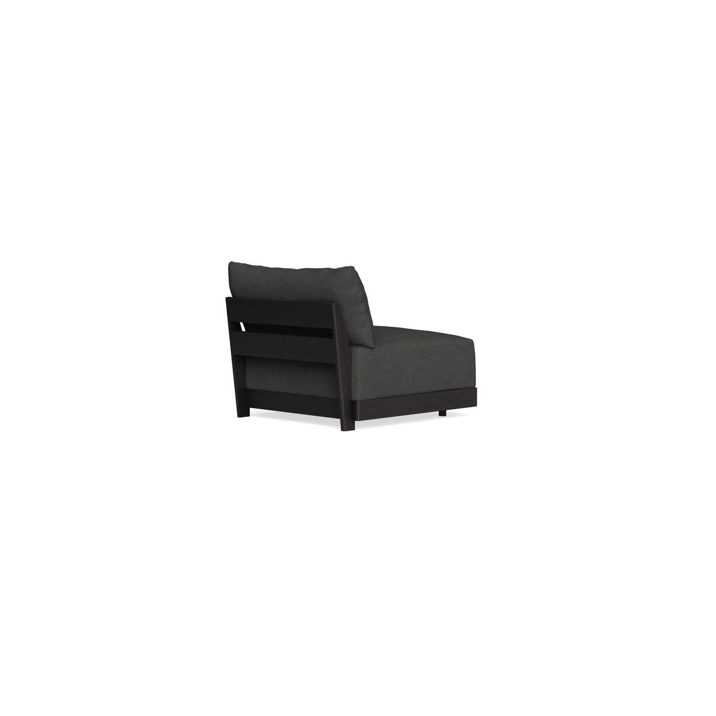Modular Bondi Black Armless Chair in Raven Gray | Memory Foam Blend