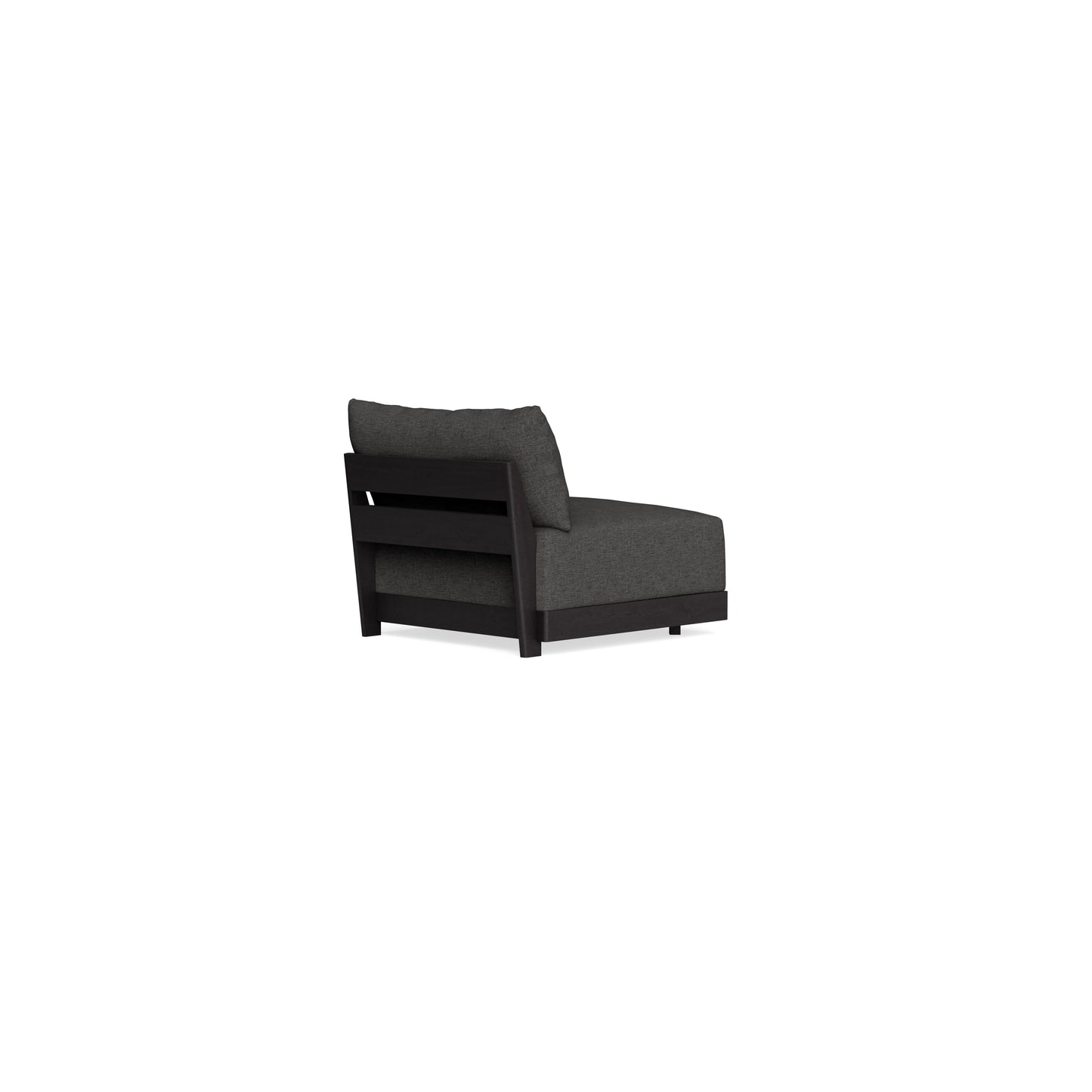 Modular Bondi Black Armless Chair in Graphite | Memory Foam Blend