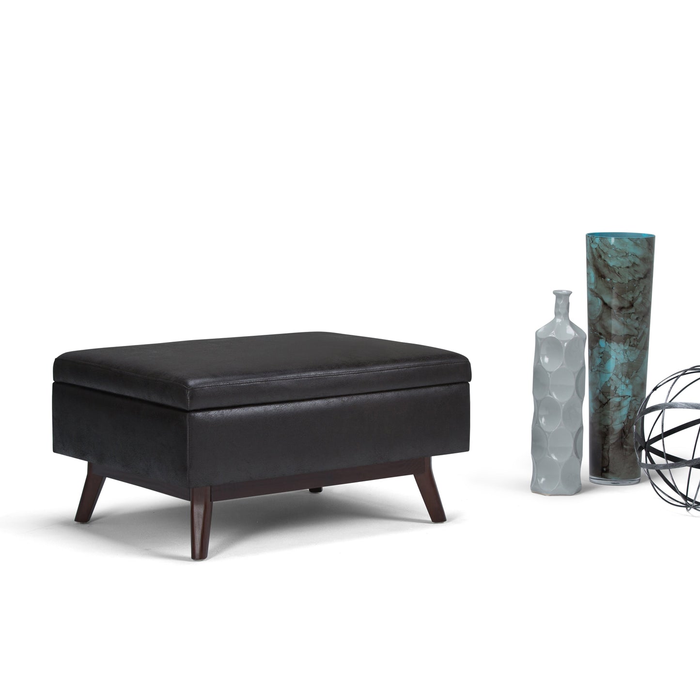 Untamed Upholstered Ottoman with Flip Top Storage and Wood Frame