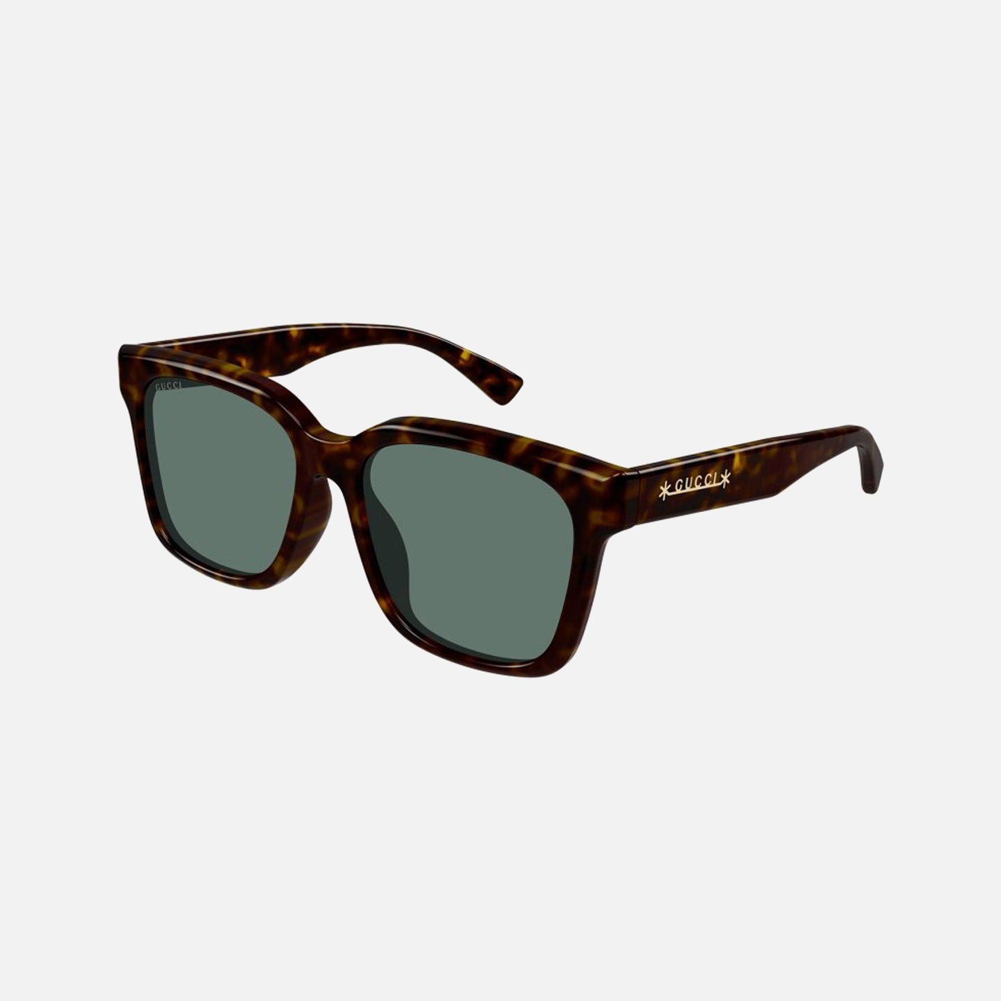 Gucci Acetate Square Frame Sunglasses - Dark Havana / Classic Logo