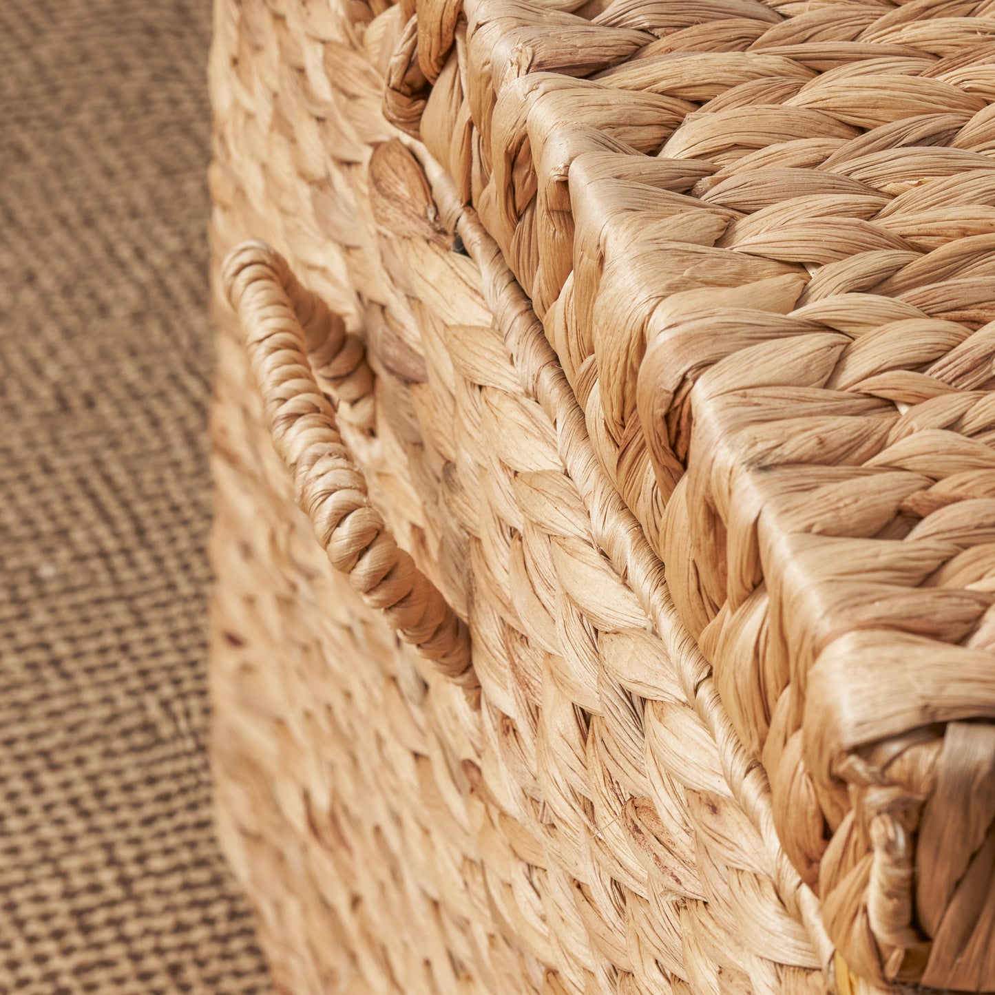 Woven Wicker Storage Basket with Handle