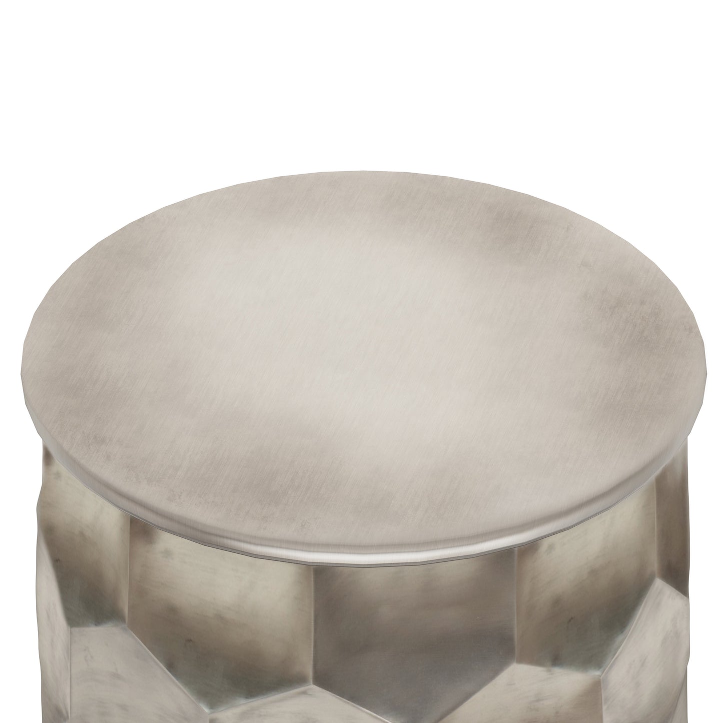 Opalescence Metal Side Table with Removable Round Top and Honey Comb Design