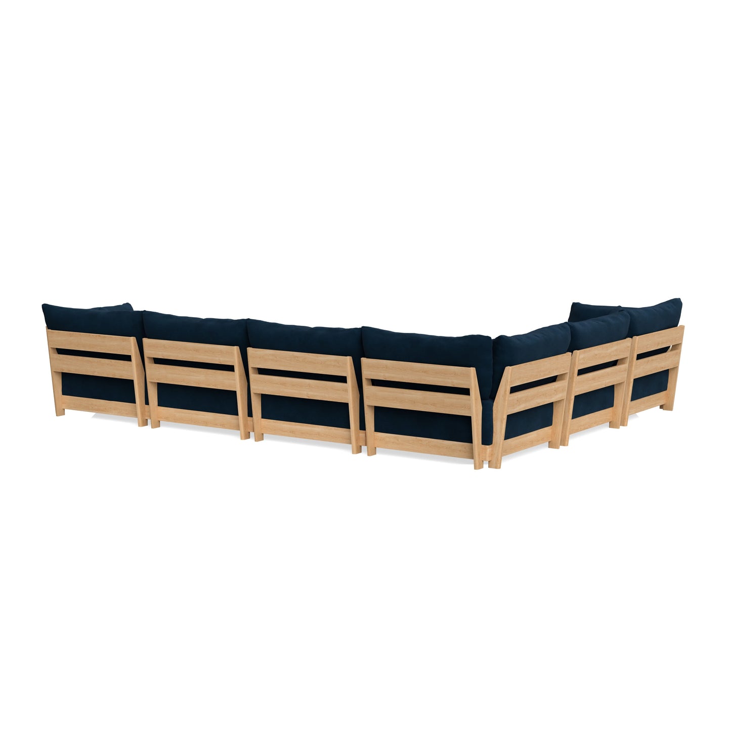Slipcover Only - Modular Bondi 6-Seater Corner Sectional + Bench Ottoman in Royal Blue