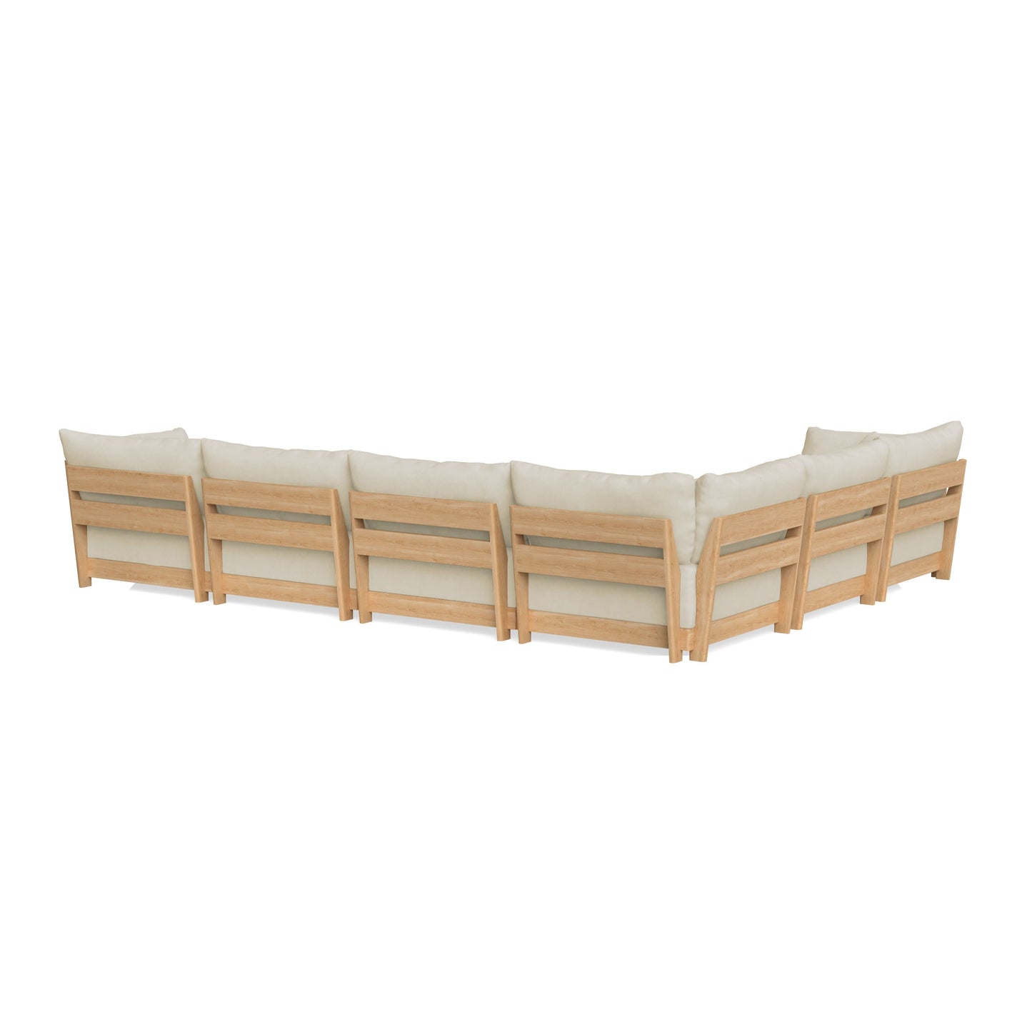 Slipcover Only - Modular Bondi 6-Seater Corner Sectional + Bench Ottoman in Mascarpone