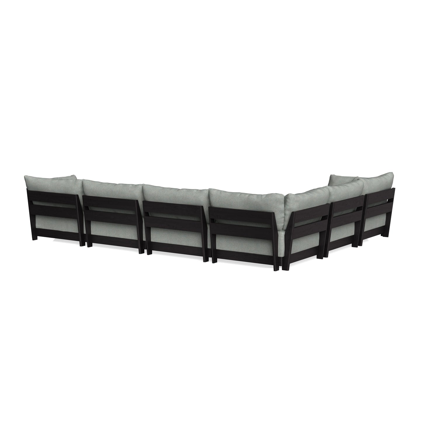 Modular Bondi Black 6-Seater Corner Sectional in Spa | Classic Blend