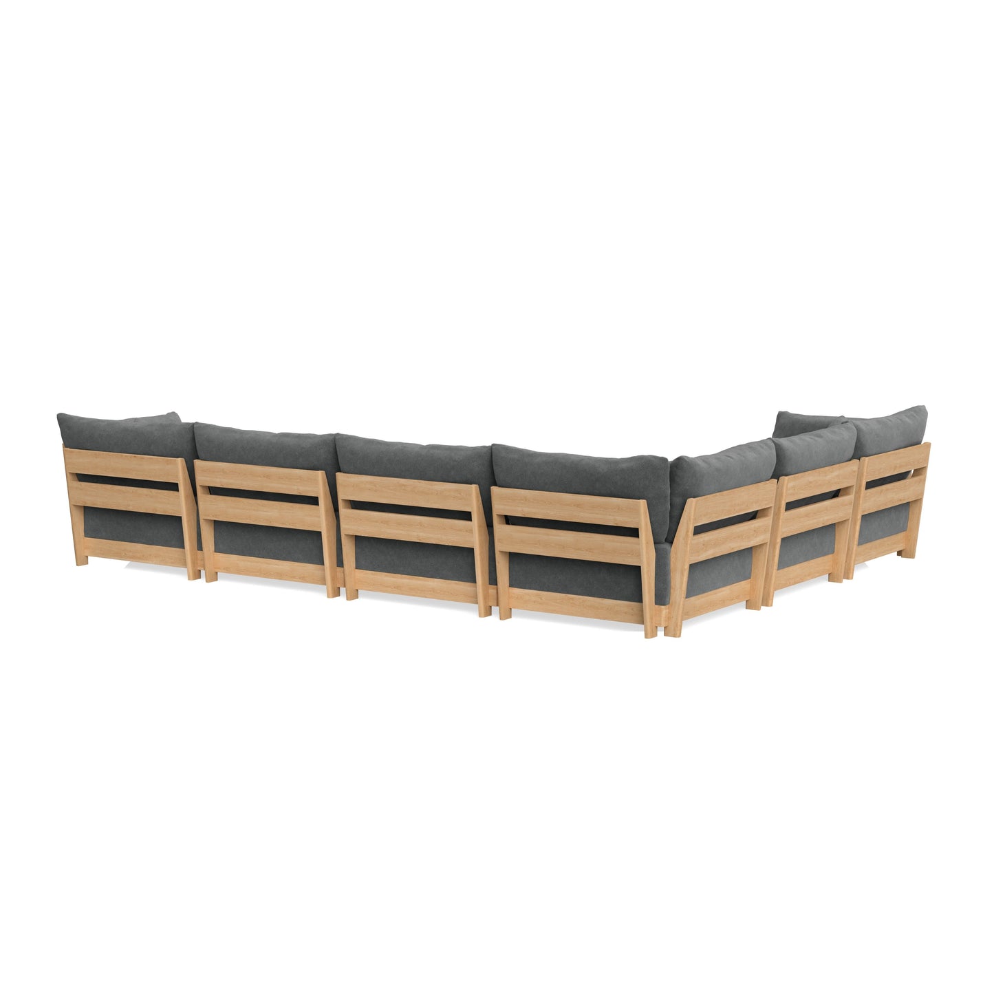 Slipcover Only - Modular Bondi 6-Seater Corner Sectional + Bench Ottoman in Chimney Gray