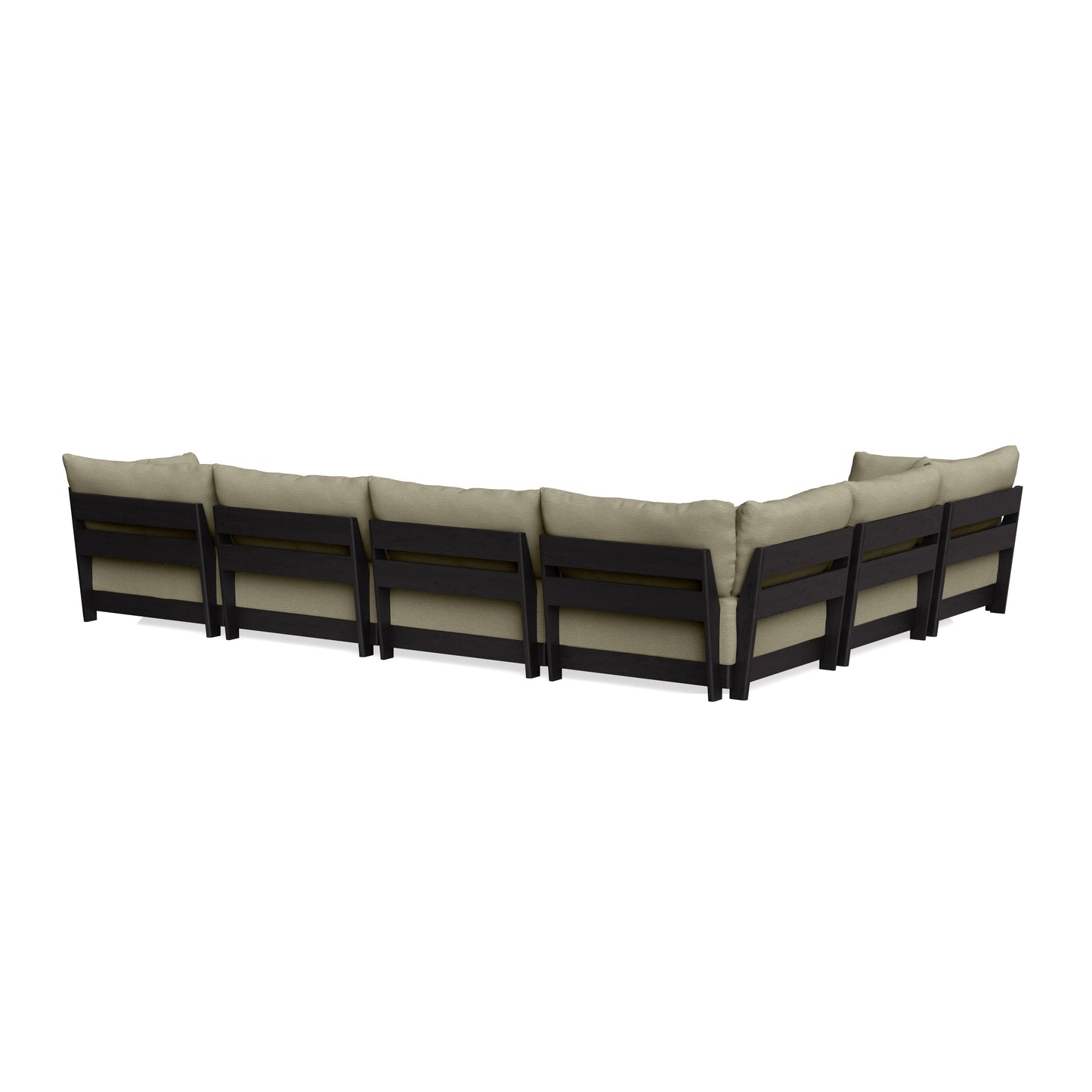 Modular Bondi Black 6-Seater Corner Sectional in Cappuccino | Memory Foam Blend