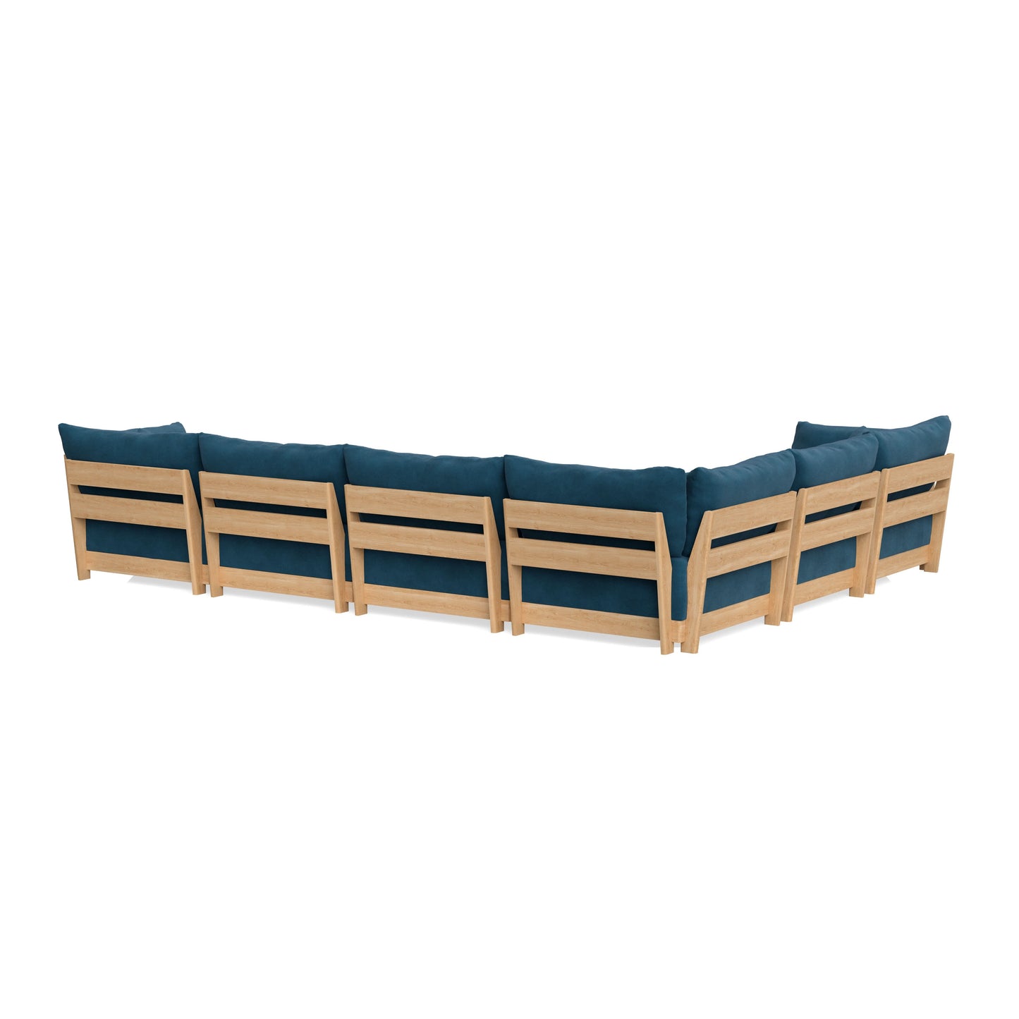 Slipcover Only - Modular Bondi 6-Seater Corner Sectional + Bench Ottoman in Commodore Blue