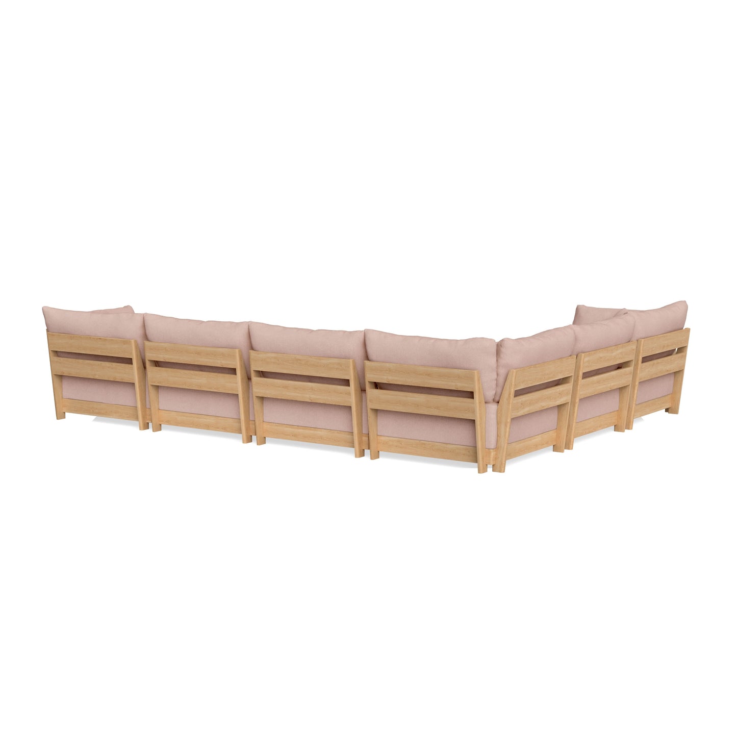 Slipcover Only - Modular Bondi 6-Seater Corner Sectional + Ottoman in Rose Quartz
