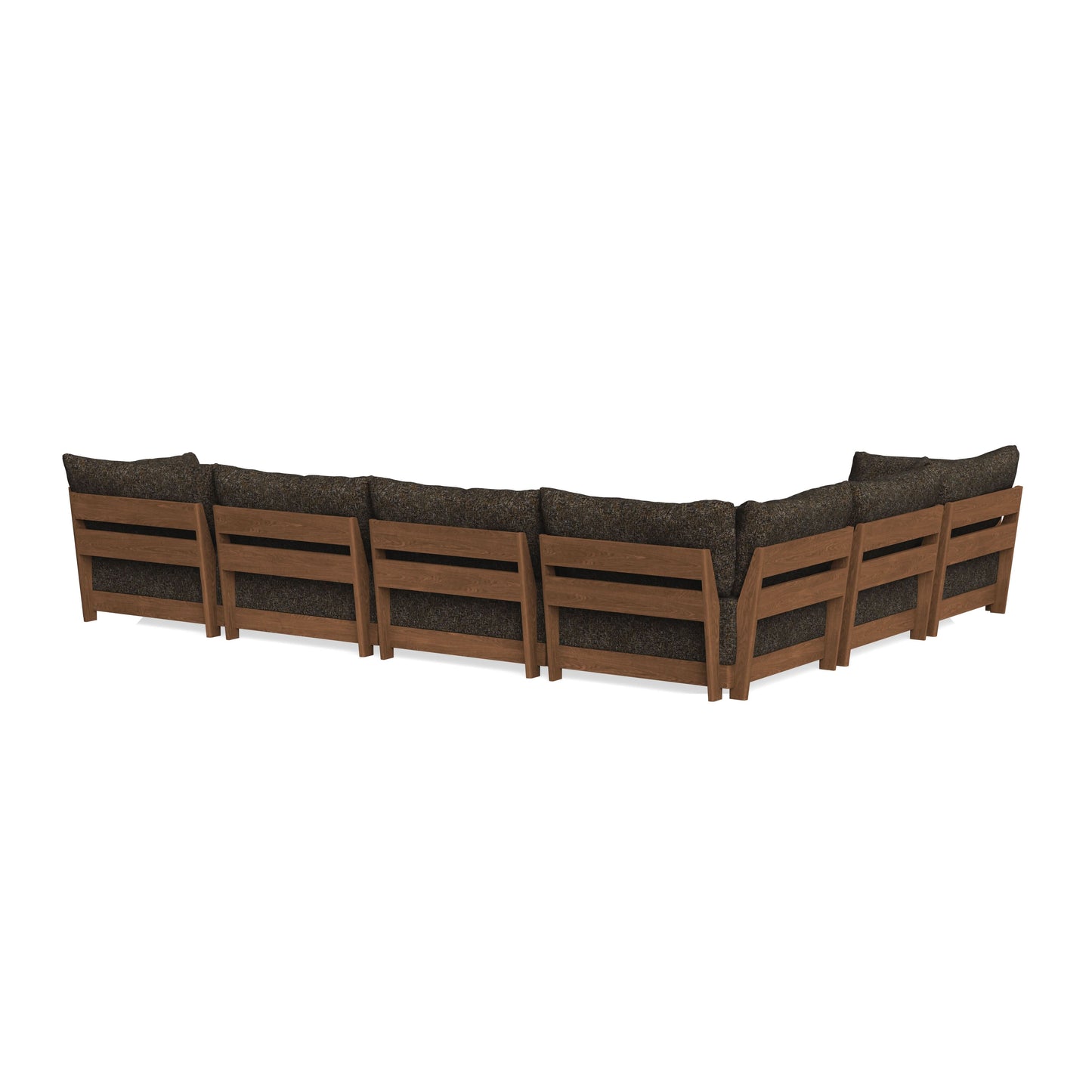 Modular Bondi Espresso 6-Seater Corner Sectional + Ottoman in Phantom | Memory Foam Blend
