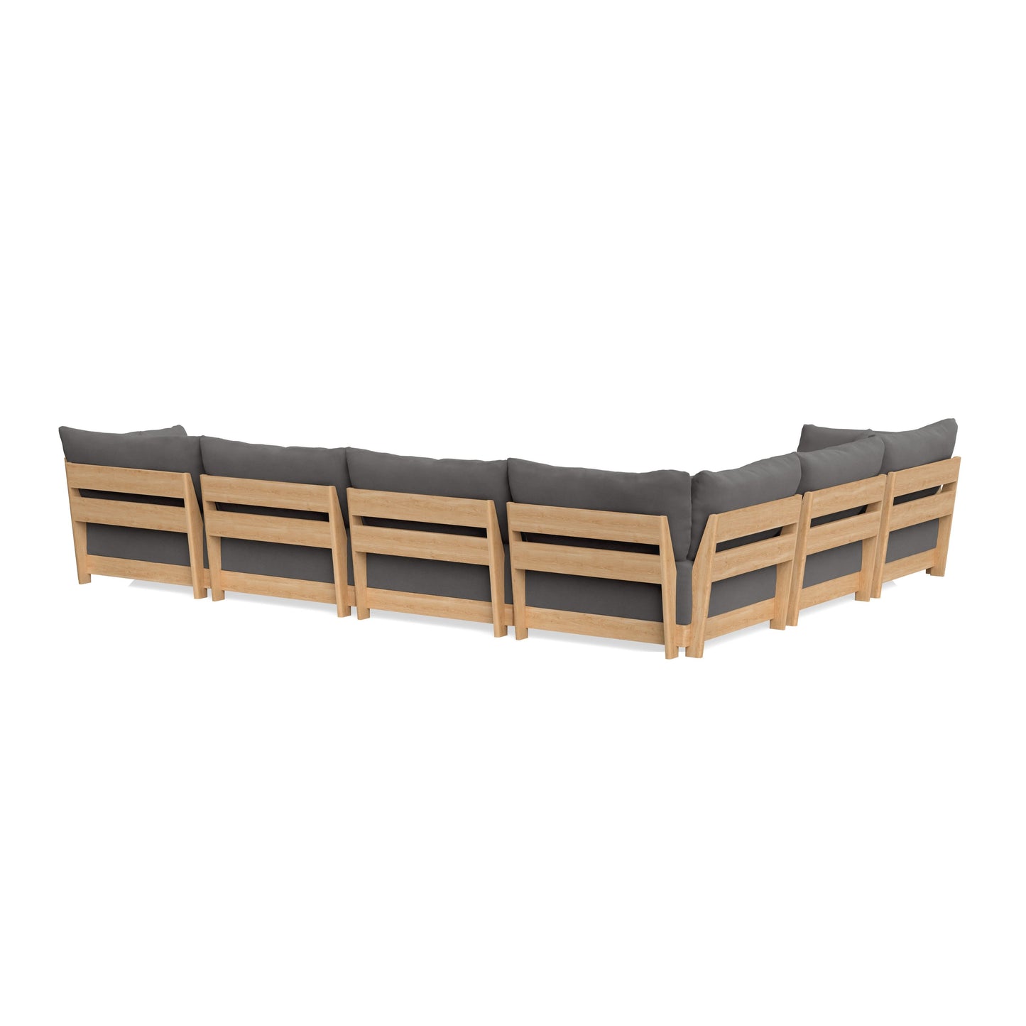 Slipcover Only - Modular Bondi 6-Seater Corner Sectional + Bench Ottoman in Burnt Ember