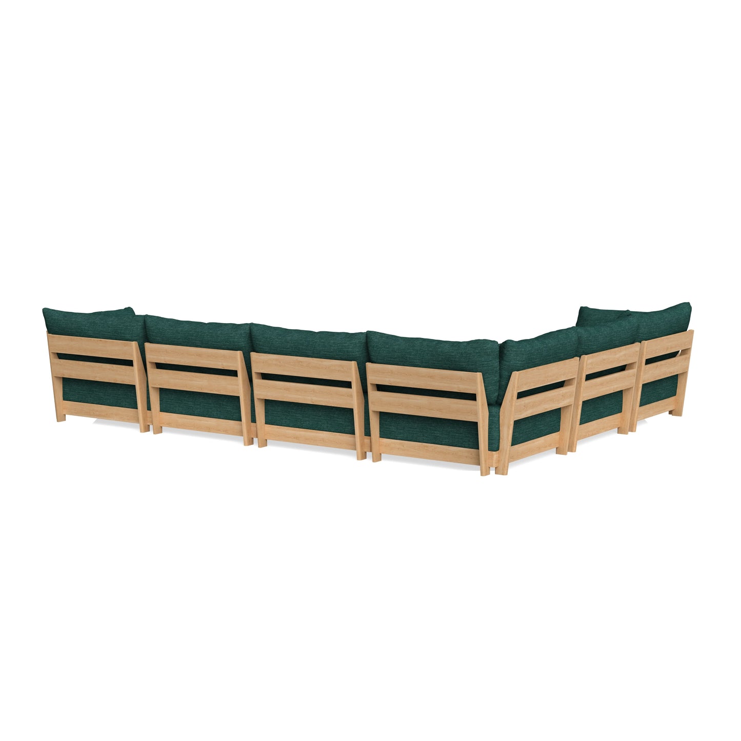 Slipcover Only - Modular Bondi 6-Seater Corner Sectional + Bench Ottoman in Forest Green