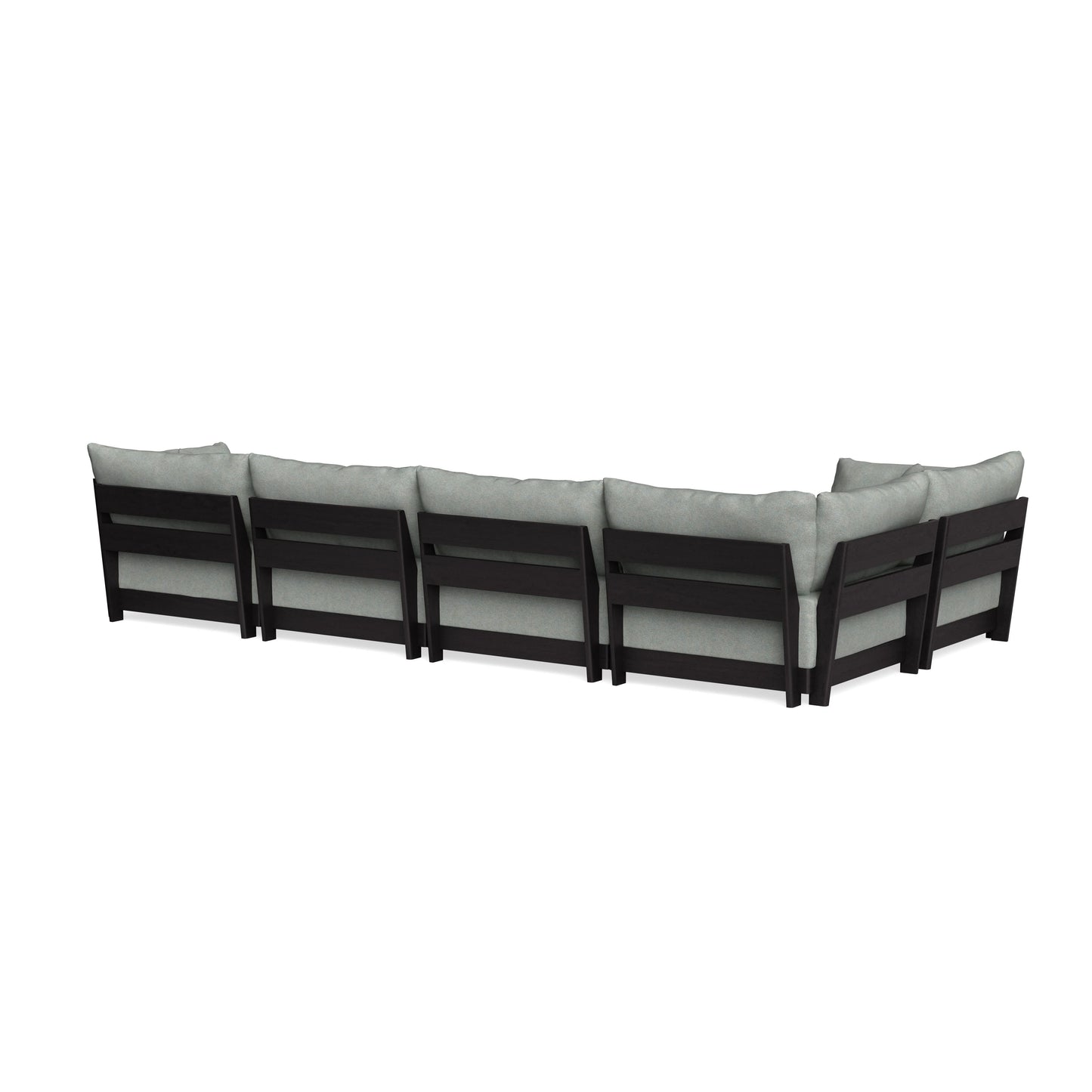 Modular Bondi Black 5-Seater L-Sectional in Spa | Memory Foam Blend