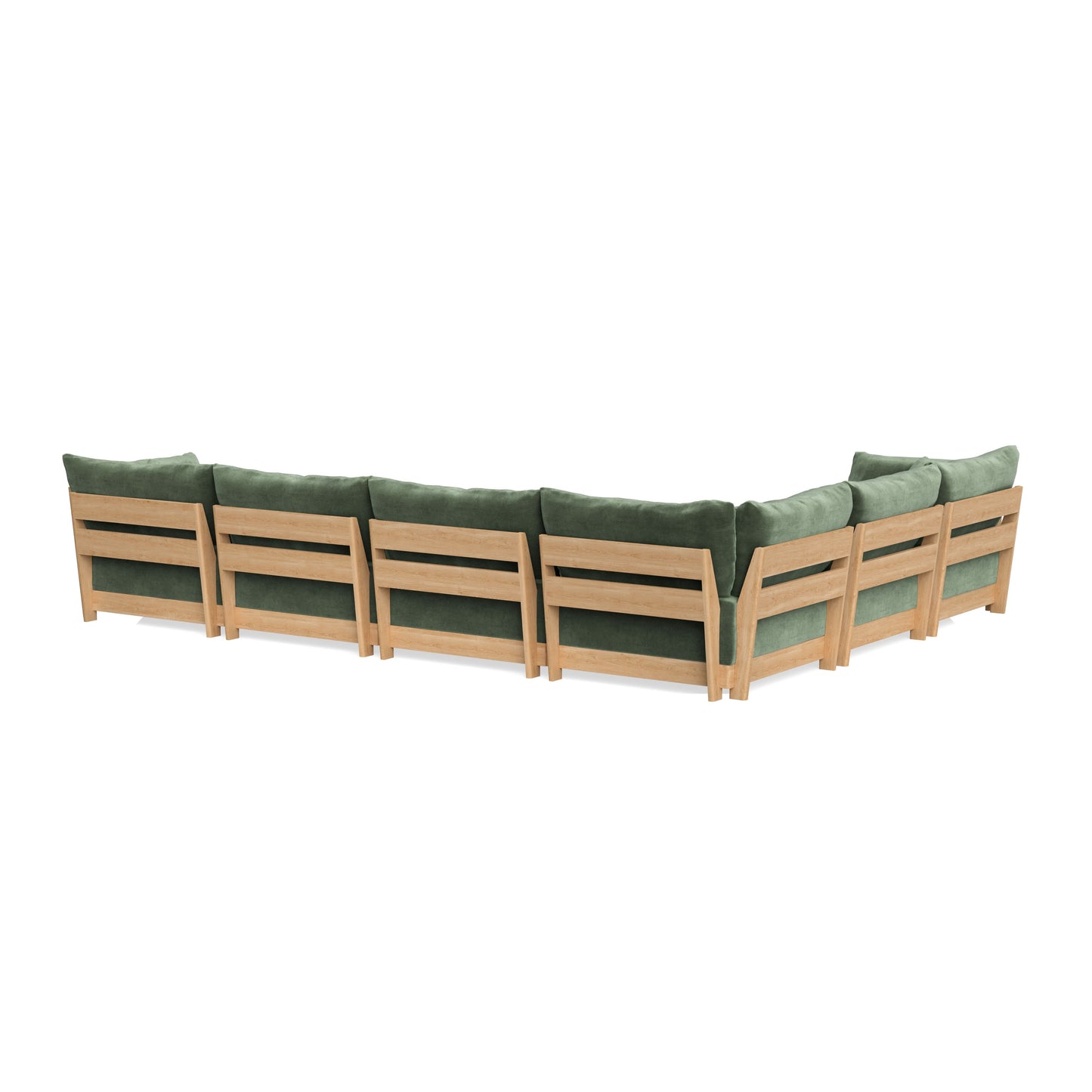 Slipcover Only - Modular Bondi 6-Seater Corner Sectional + Bench Ottoman in Rosemary