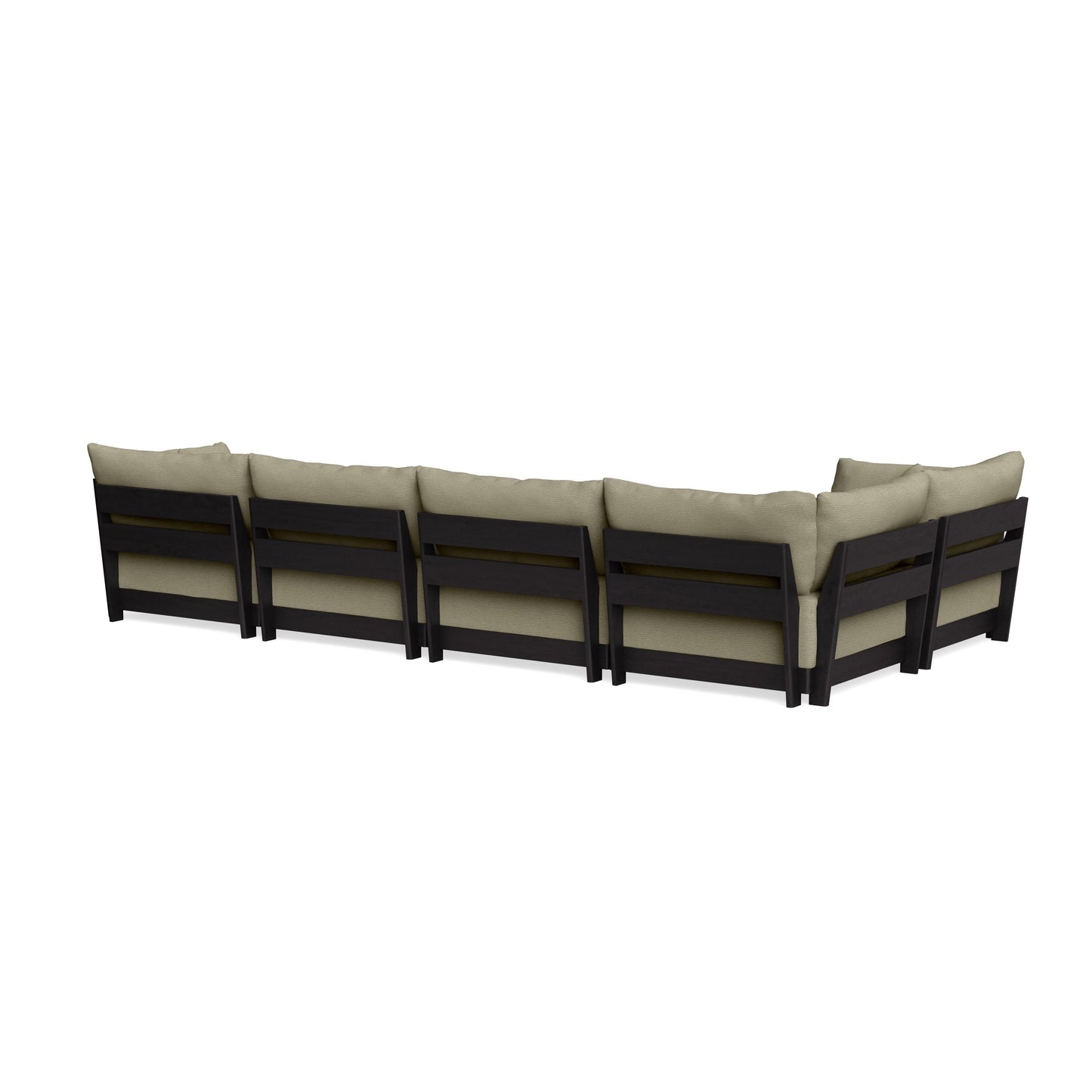 Modular Bondi Black 5-Seater L-Sectional in Cappuccino | Classic Blend