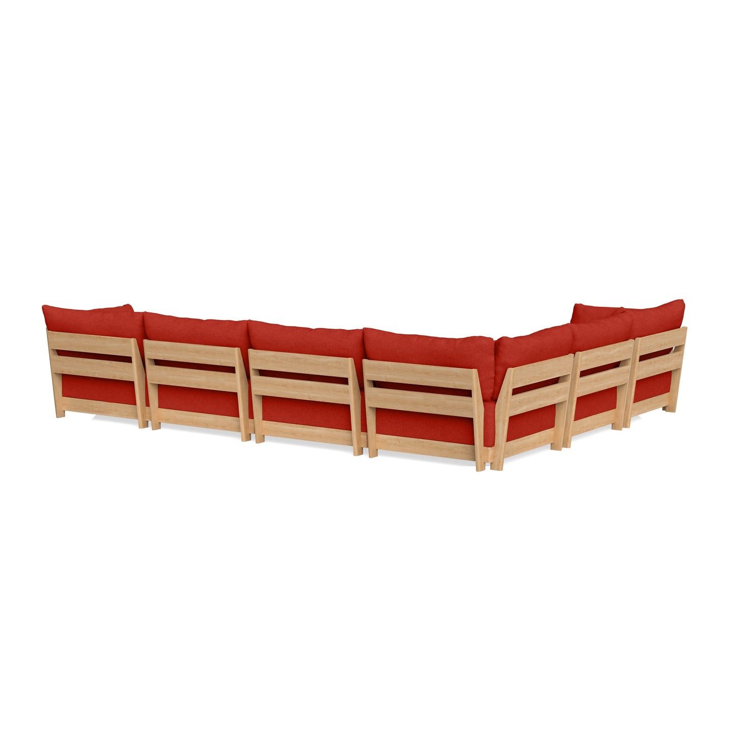 Slipcover Only - Modular Bondi 6-Seater Corner Sectional + Bench Ottoman in Cayenne