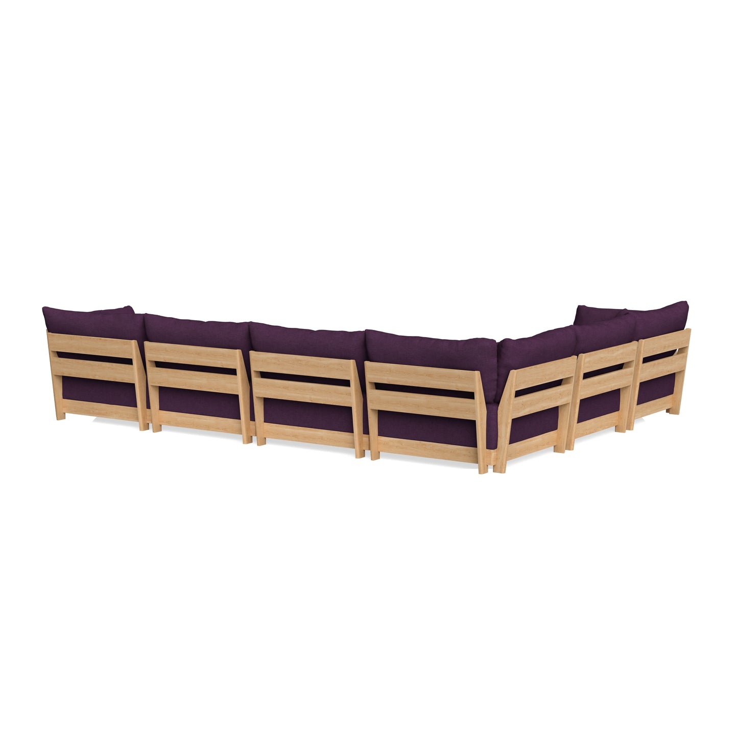 Slipcover Only - Modular Bondi 6-Seater Corner Sectional + Bench Ottoman in Aubergine