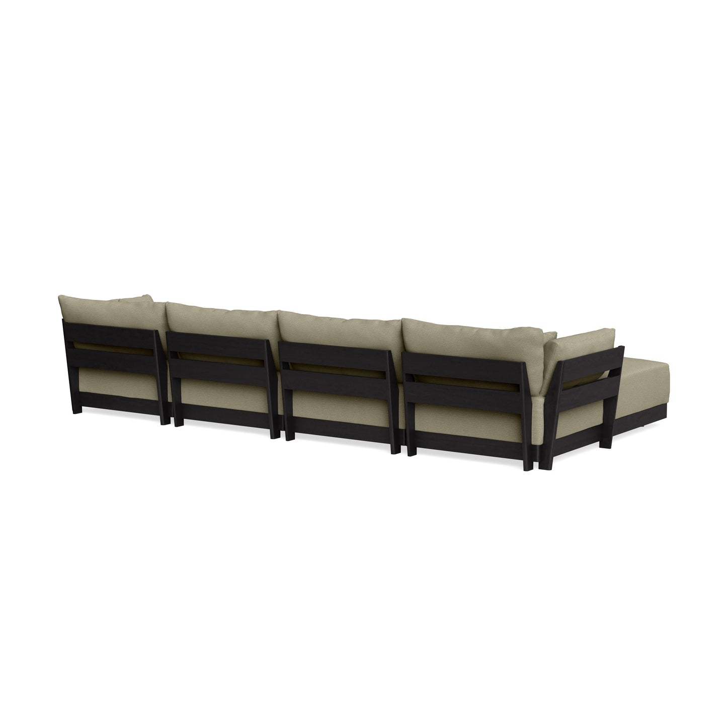 Modular Bondi Black 4-Seater Sectional in Cappuccino | Memory Foam Blend