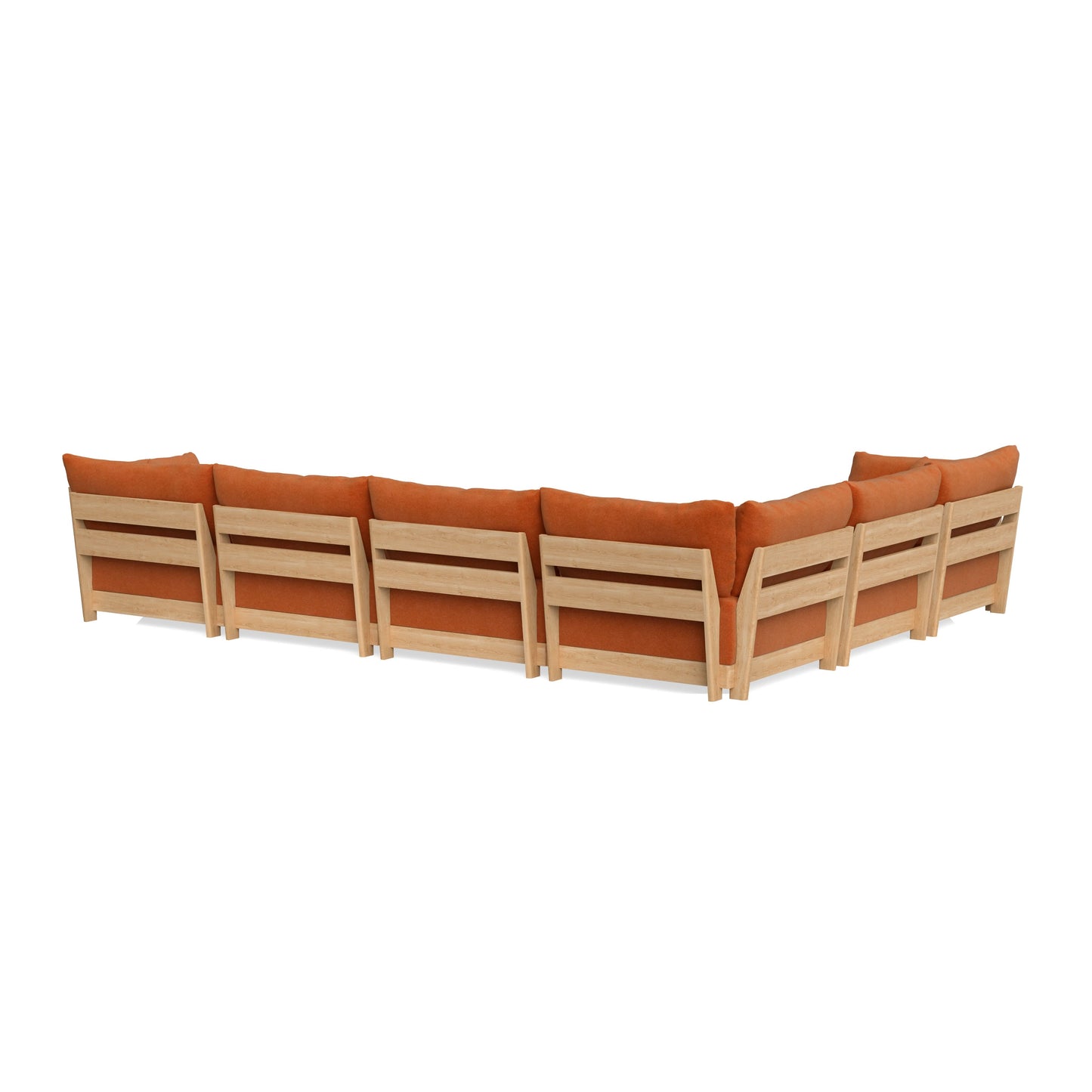Slipcover Only - Modular Bondi 6-Seater Corner Sectional + Bench Ottoman in Terracotta