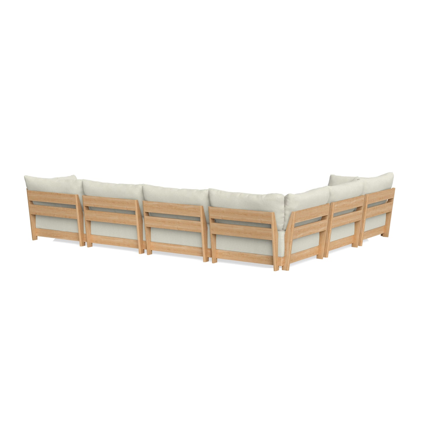 Slipcover Only - Modular Bondi 6-Seater Corner Sectional + Bench Ottoman in Eggshell