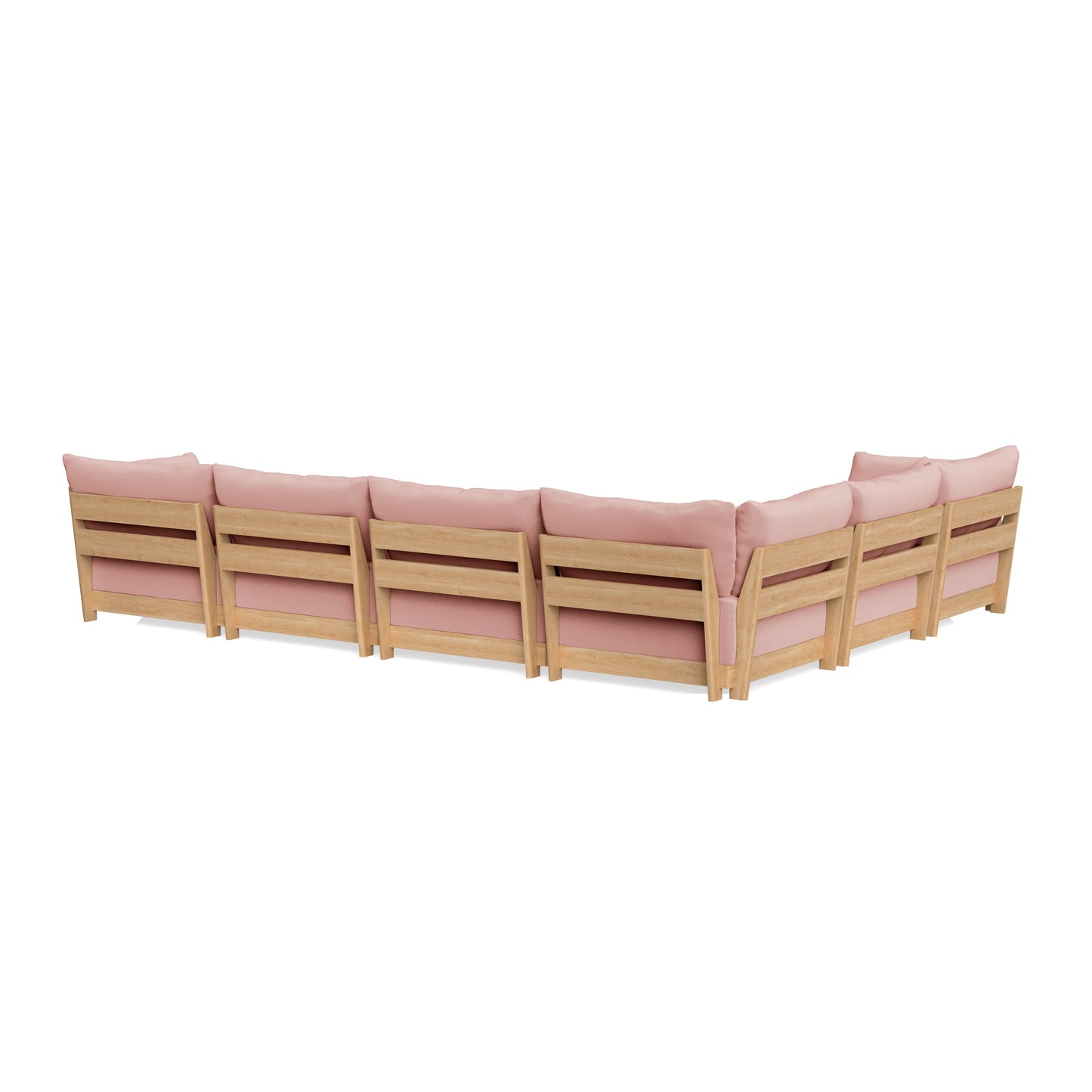 Slipcover Only - Modular Bondi 6-Seater Corner Sectional + Ottoman in Powder Pink