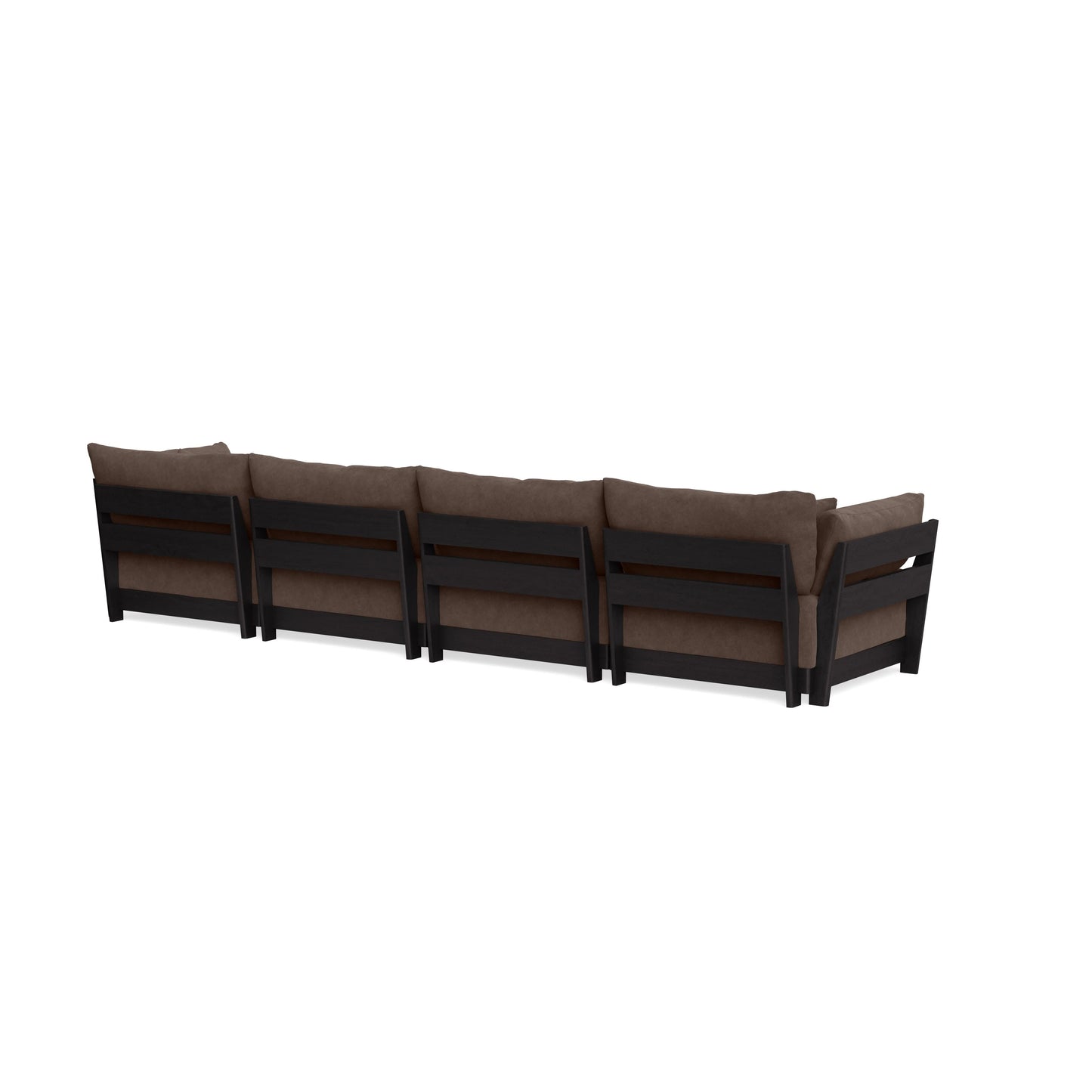 Modular Bondi Black 4-Seater Sofa in Chocolate | Memory Foam Blend
