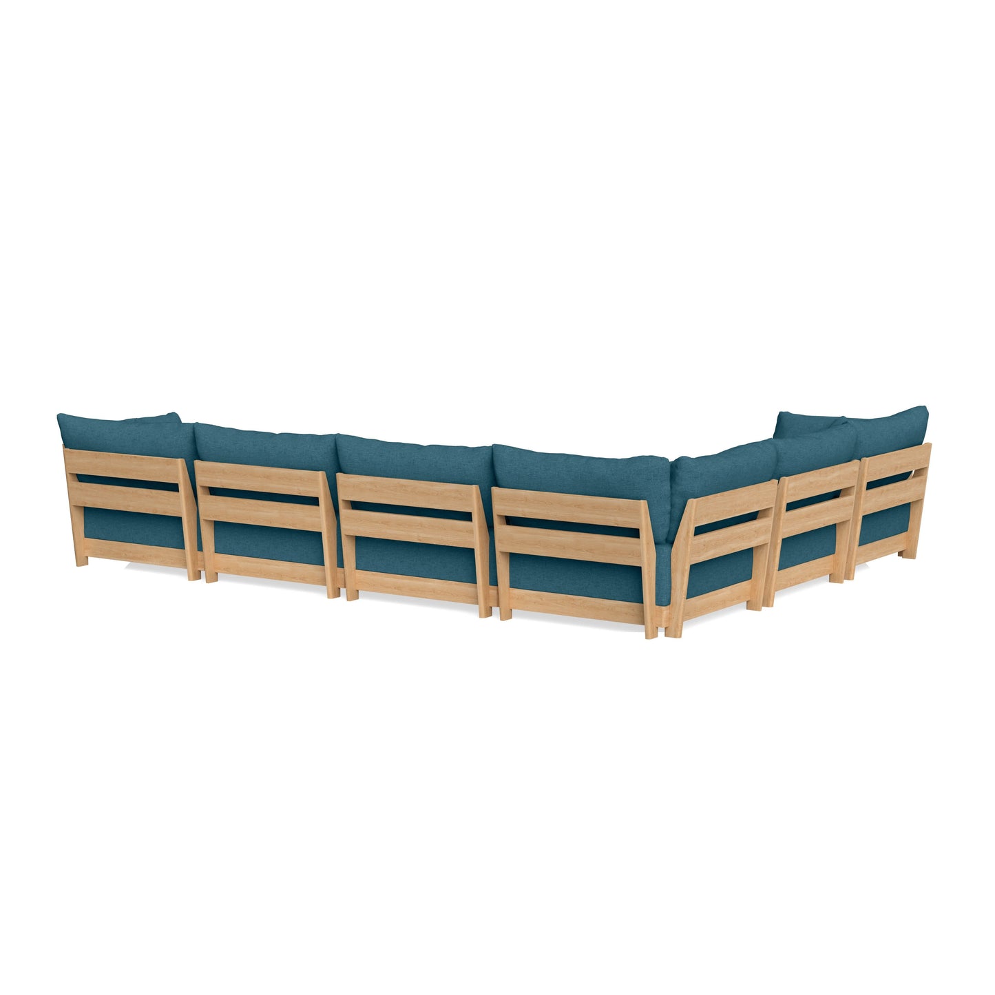 Slipcover Only - Modular Bondi 6-Seater Corner Sectional + Ottoman in Aegean Blue