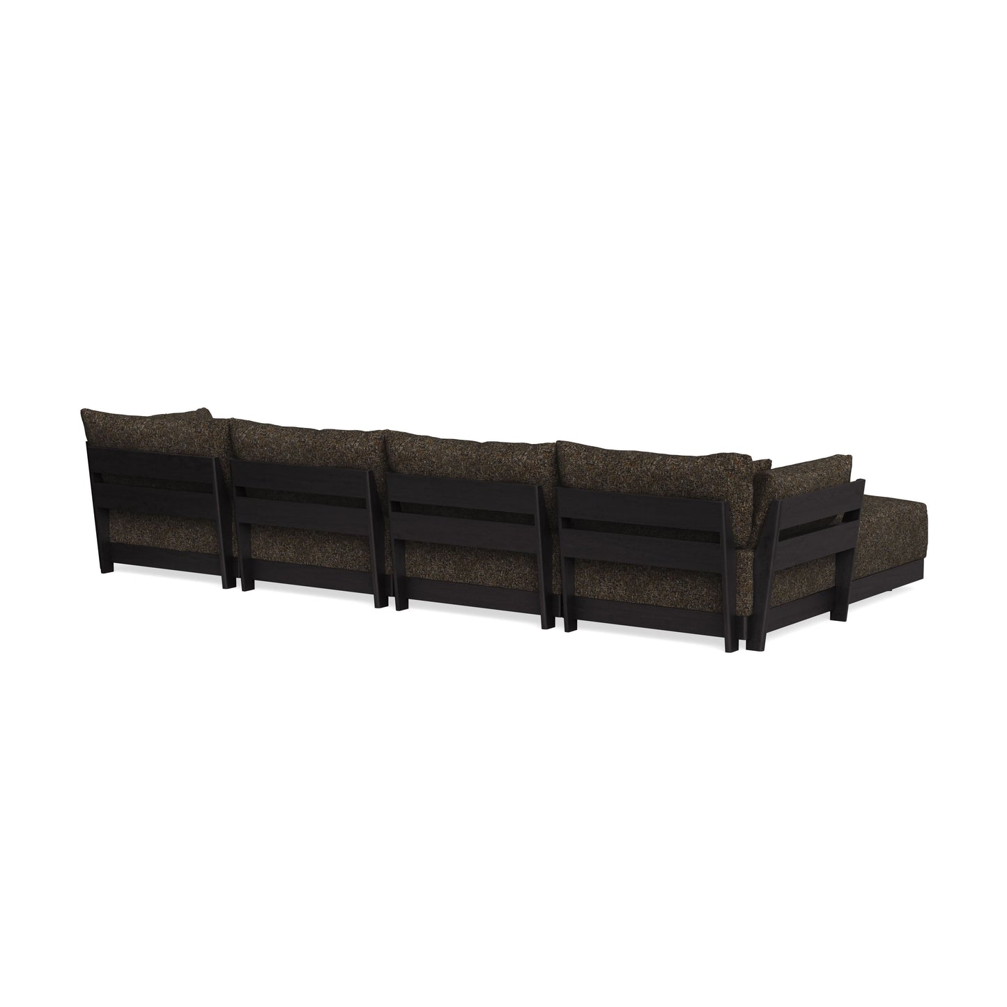 Modular Bondi Black 4-Seater U-Sectional in Phantom | Memory Foam Blend