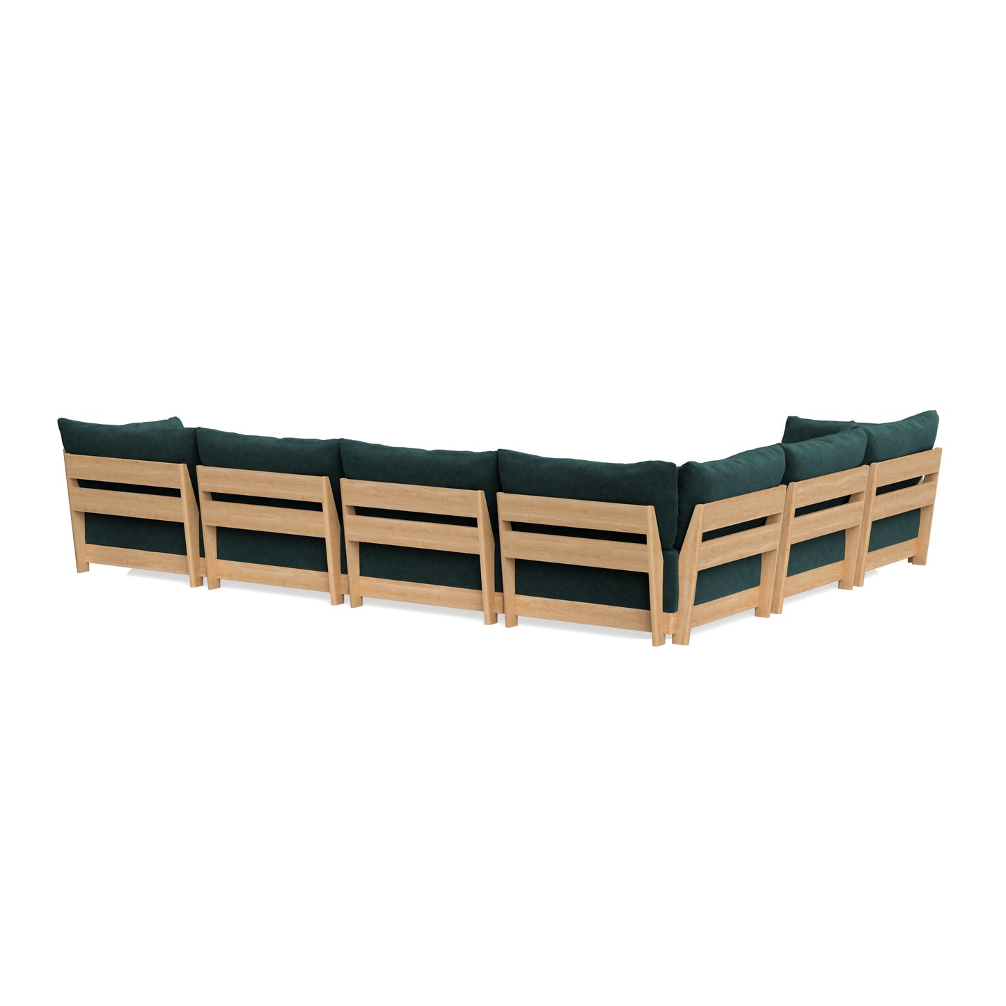 Slipcover Only - Modular Bondi 6-Seater Corner Sectional + Ottoman in Harbor Blue