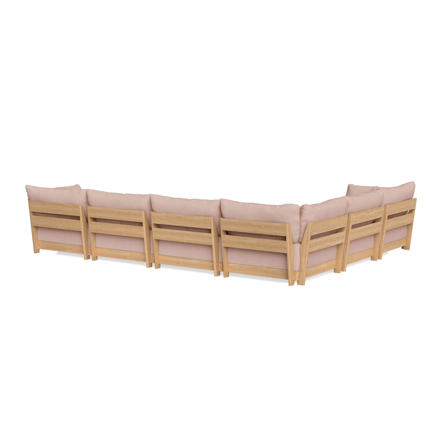 Slipcover Only - Modular Bondi 6-Seater Corner Sectional + Bench Ottoman in Rose Quartz